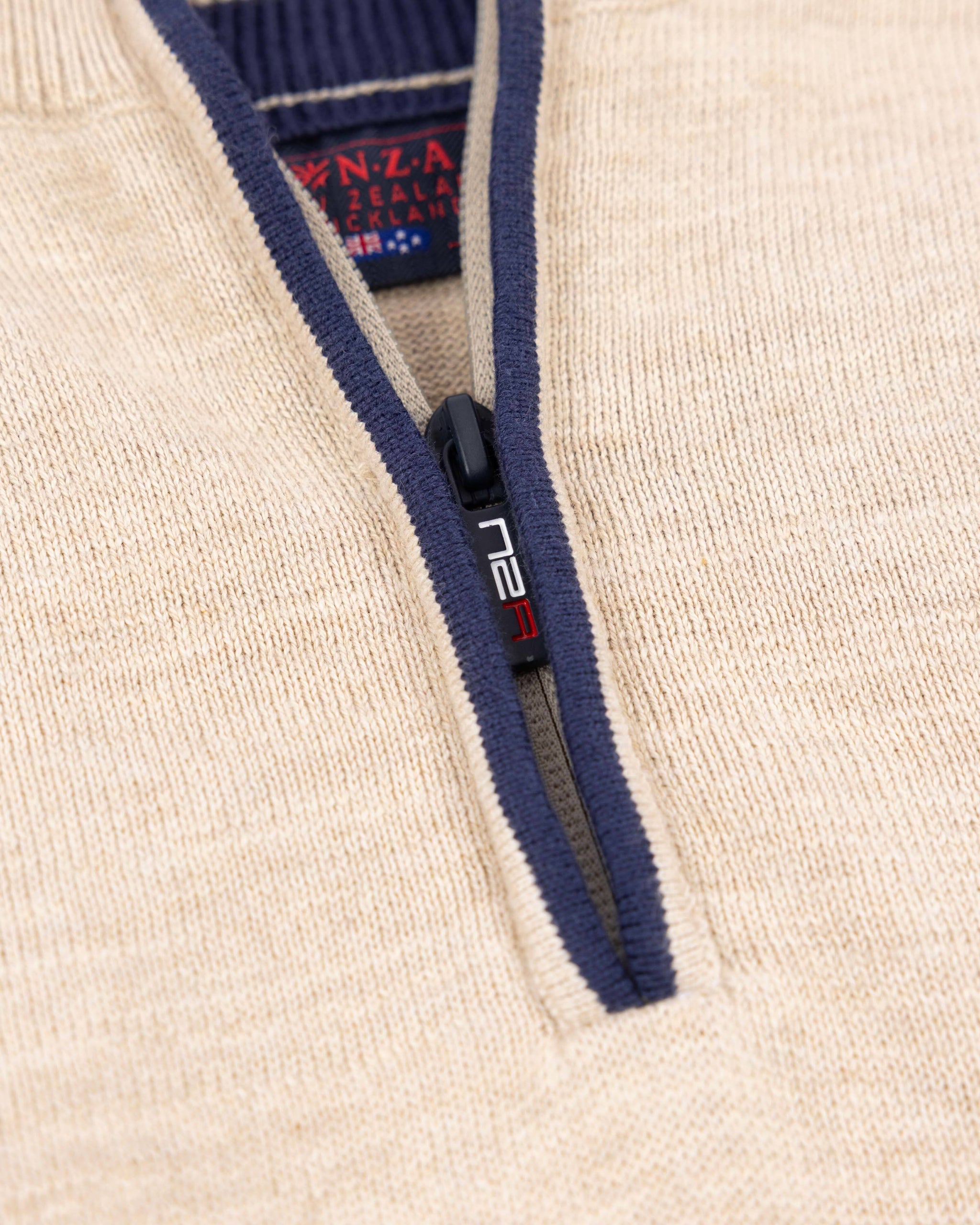 Ecru Baumwoll-Half-Zip-Pullover Ecru Baumwoll-Half-Zip-Pullover