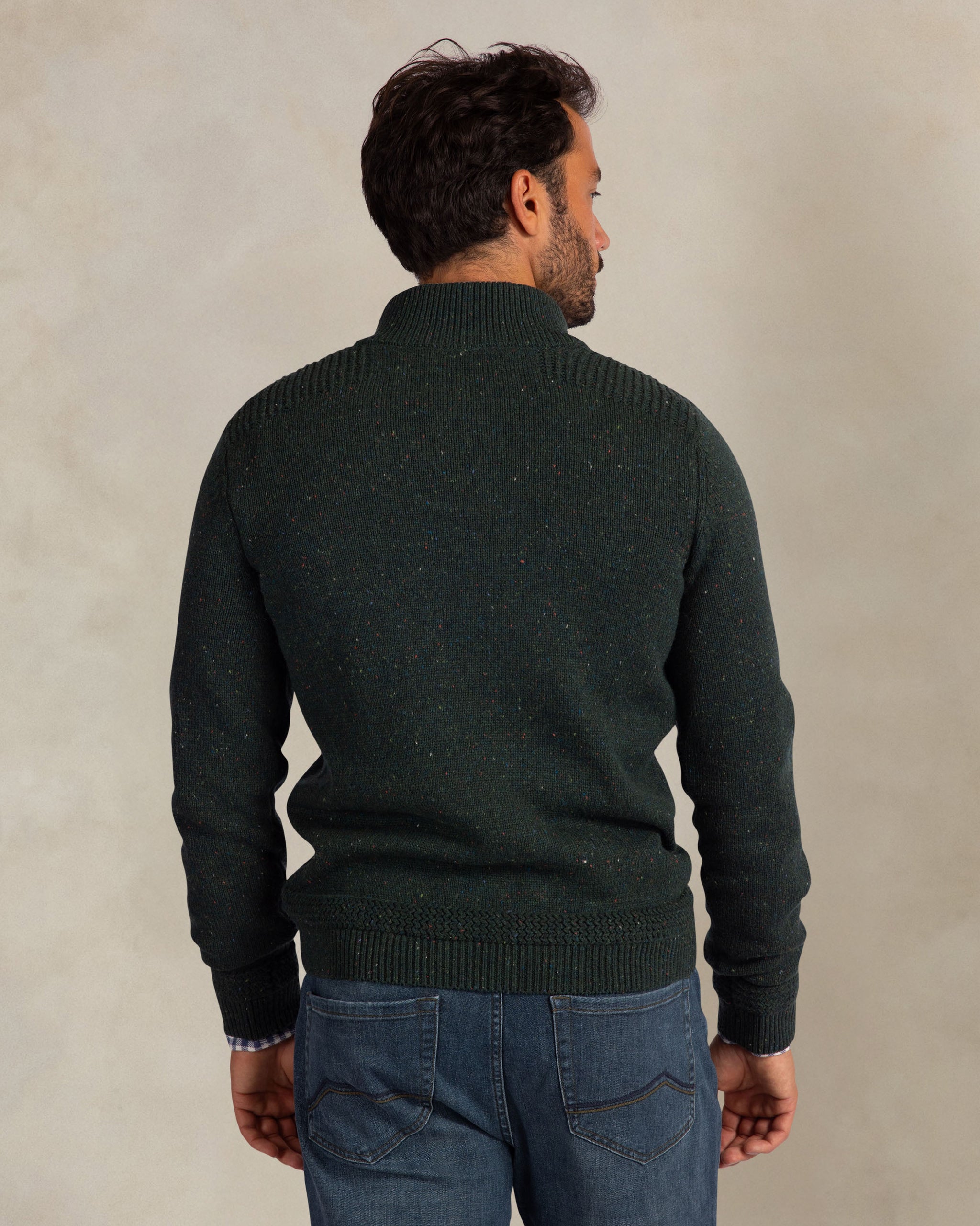 Dark green marled knit Dark green marled knit