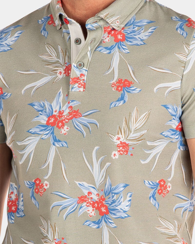 Polo vert à imprimé fleuri - Misty Army Polo vert à imprimé fleuri - Misty Army