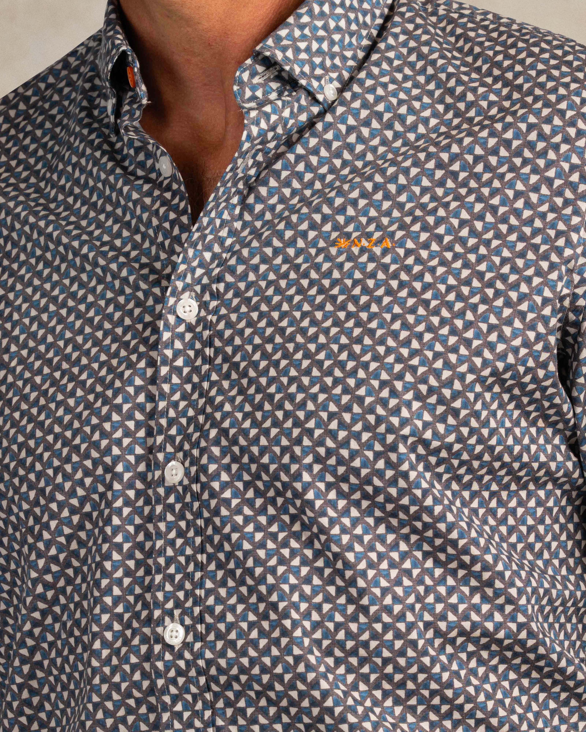 Ecru cotton stretch shirt Ecru cotton stretch shirt