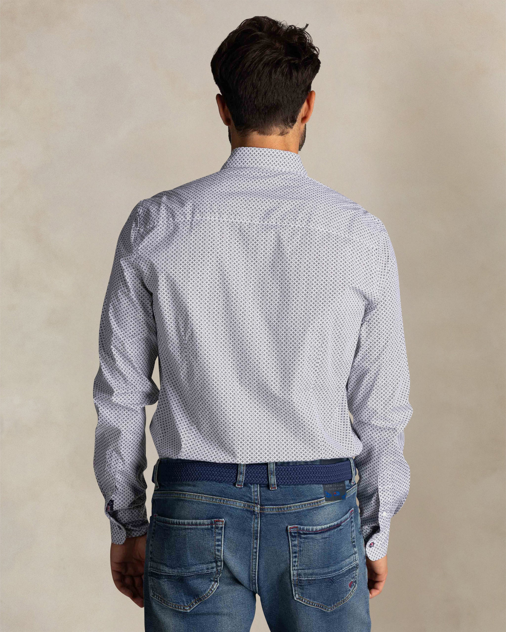 Groene katoenen stretch overhemd Groene katoenen stretch overhemd