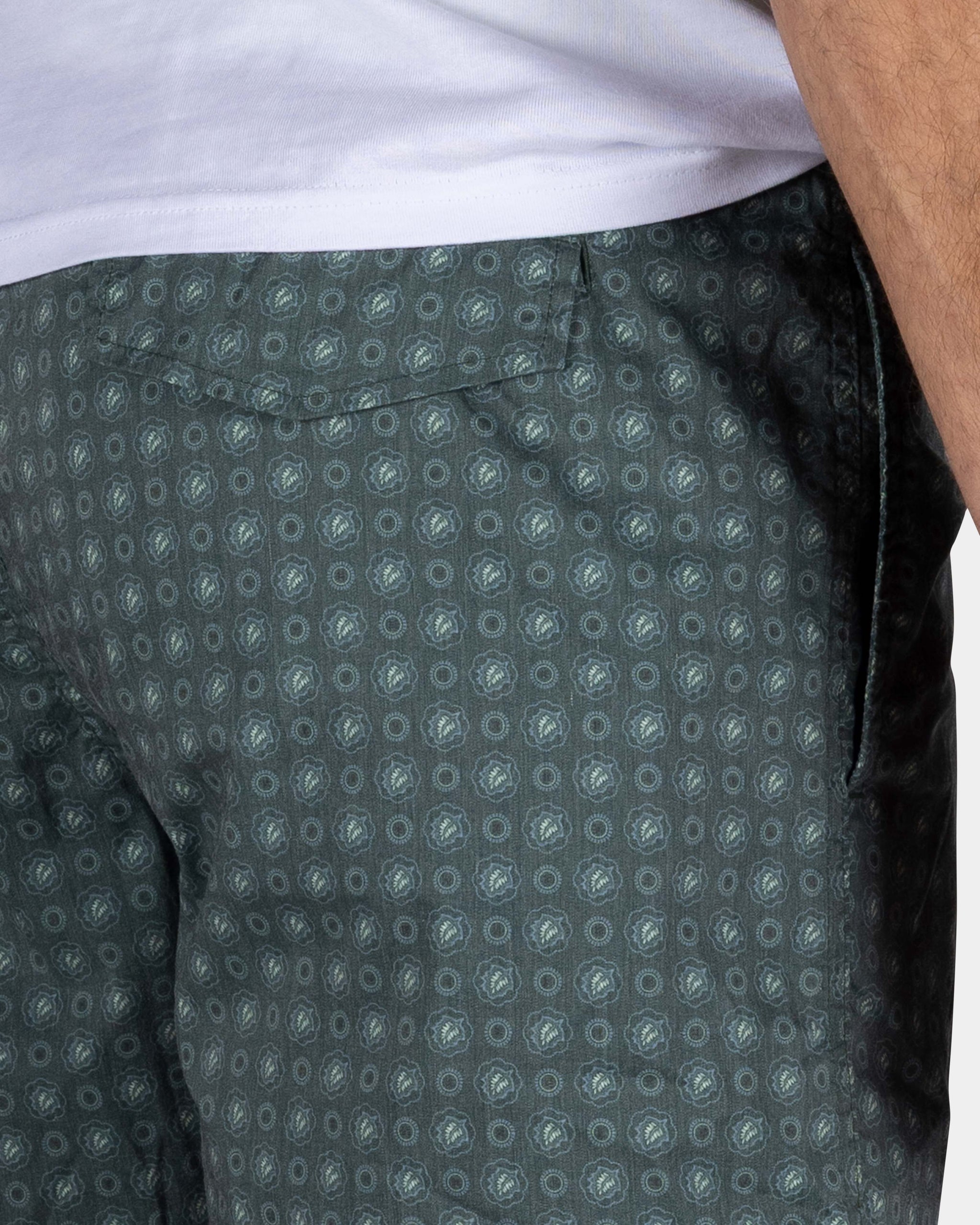 Groene zwembroek met print en lichtgele details Groene zwembroek met print en lichtgele details