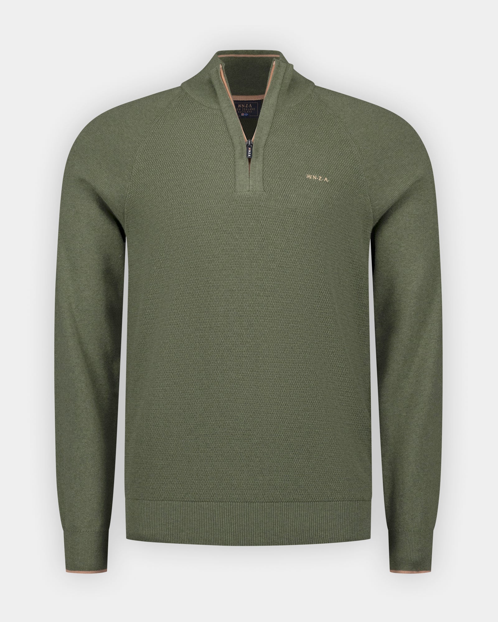 Jersey verde con media cremallera Jersey verde con media cremallera