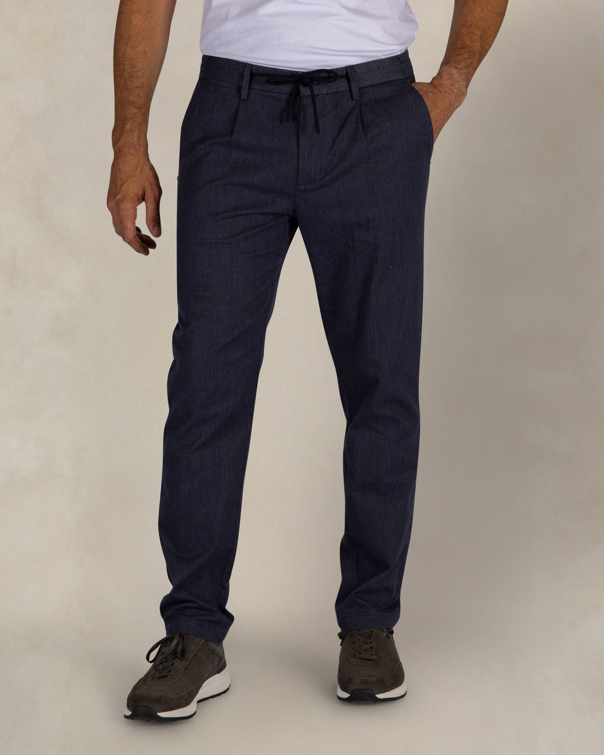 Napier donkerblauwe gemêleerde stretch chino Napier donkerblauwe gemêleerde stretch chino