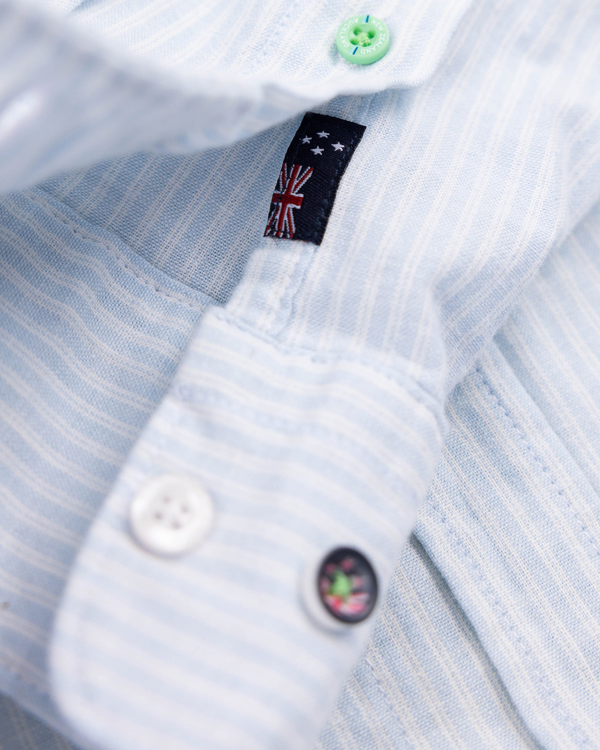 Pastelblauw gestreept linnen overhemd Pastelblauw gestreept linnen overhemd