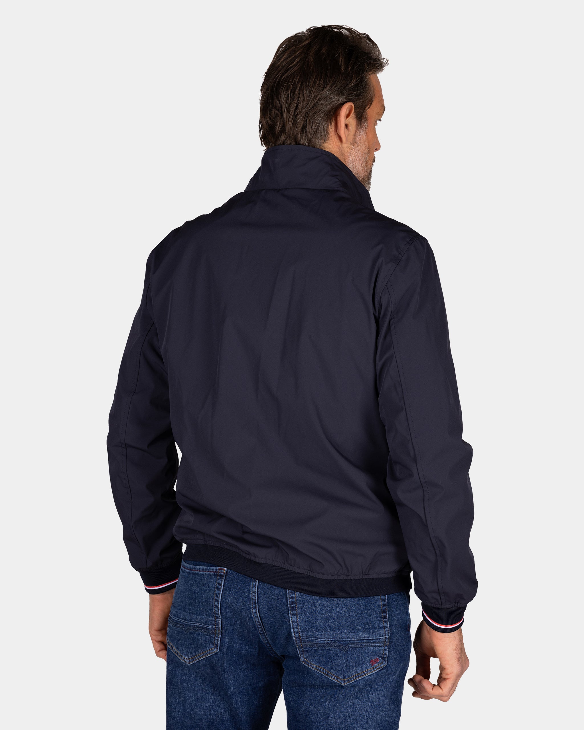 Navy bomber jacket with stretch Navy bomber jacket with stretch