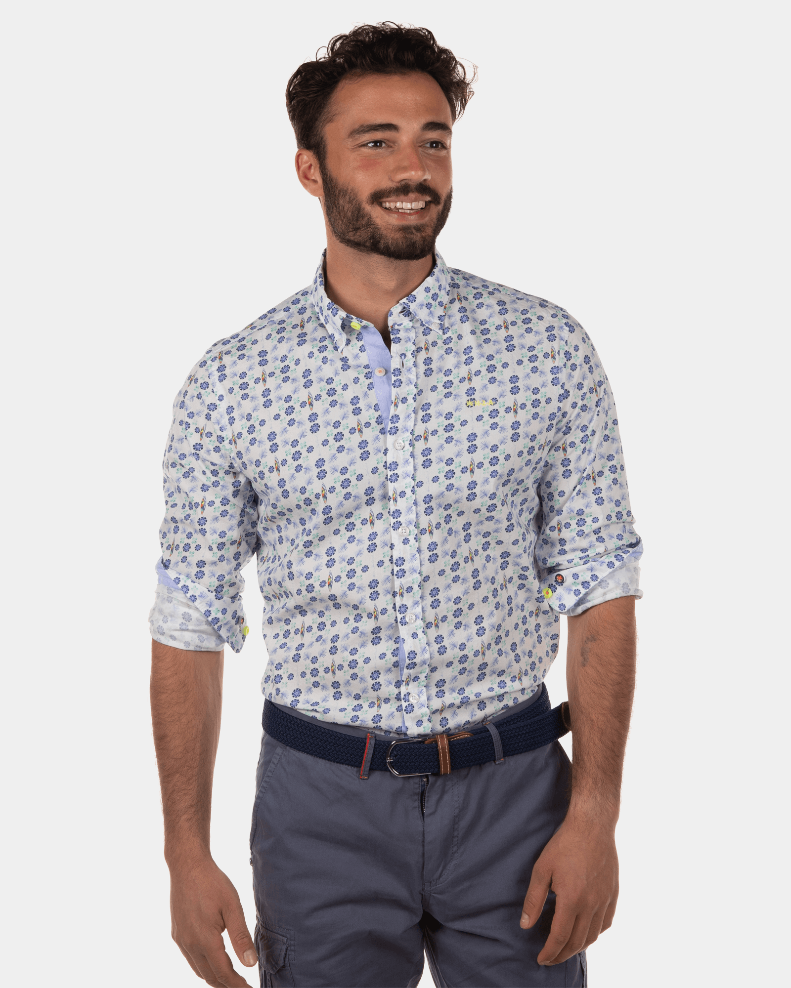 Stretch overhemd Onslow - White Multicolour Stretch overhemd Onslow - White Multicolour