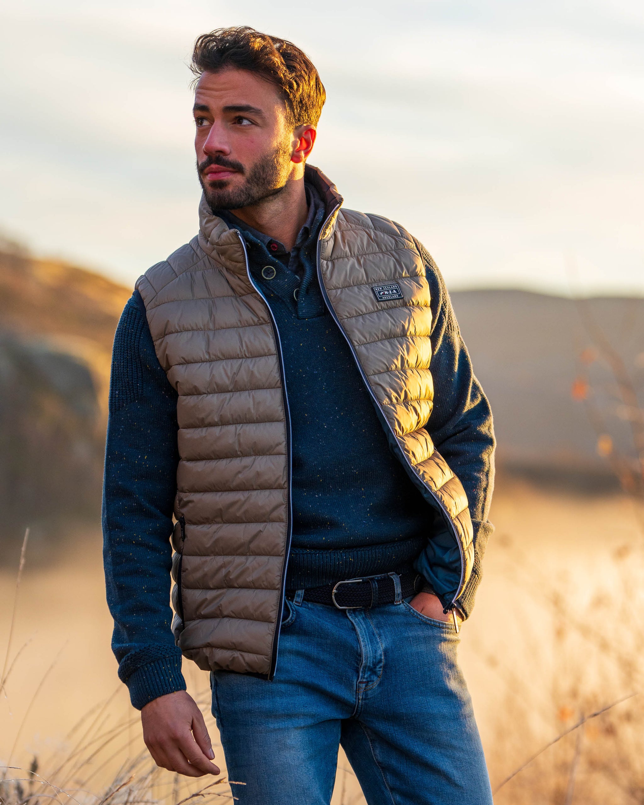 Ecru gesteppte bodywarmer Ecru gesteppte bodywarmer