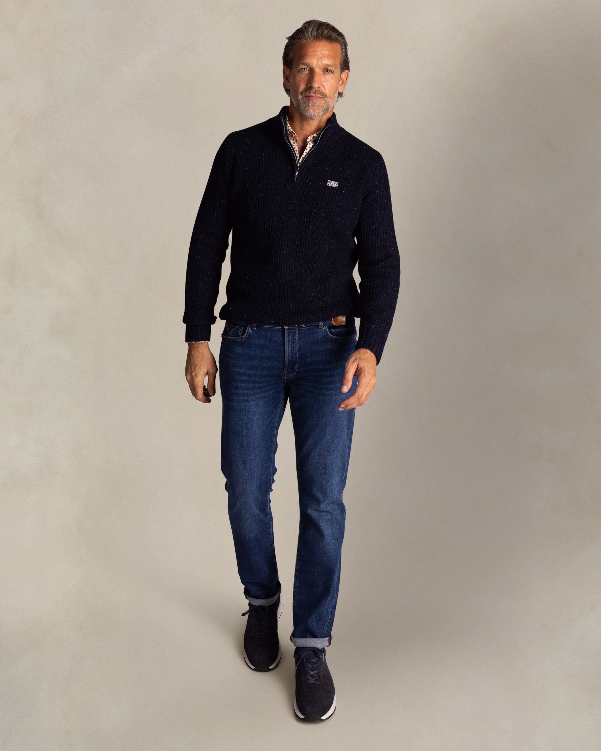 Blue wool half zip knit Blue wool half zip knit