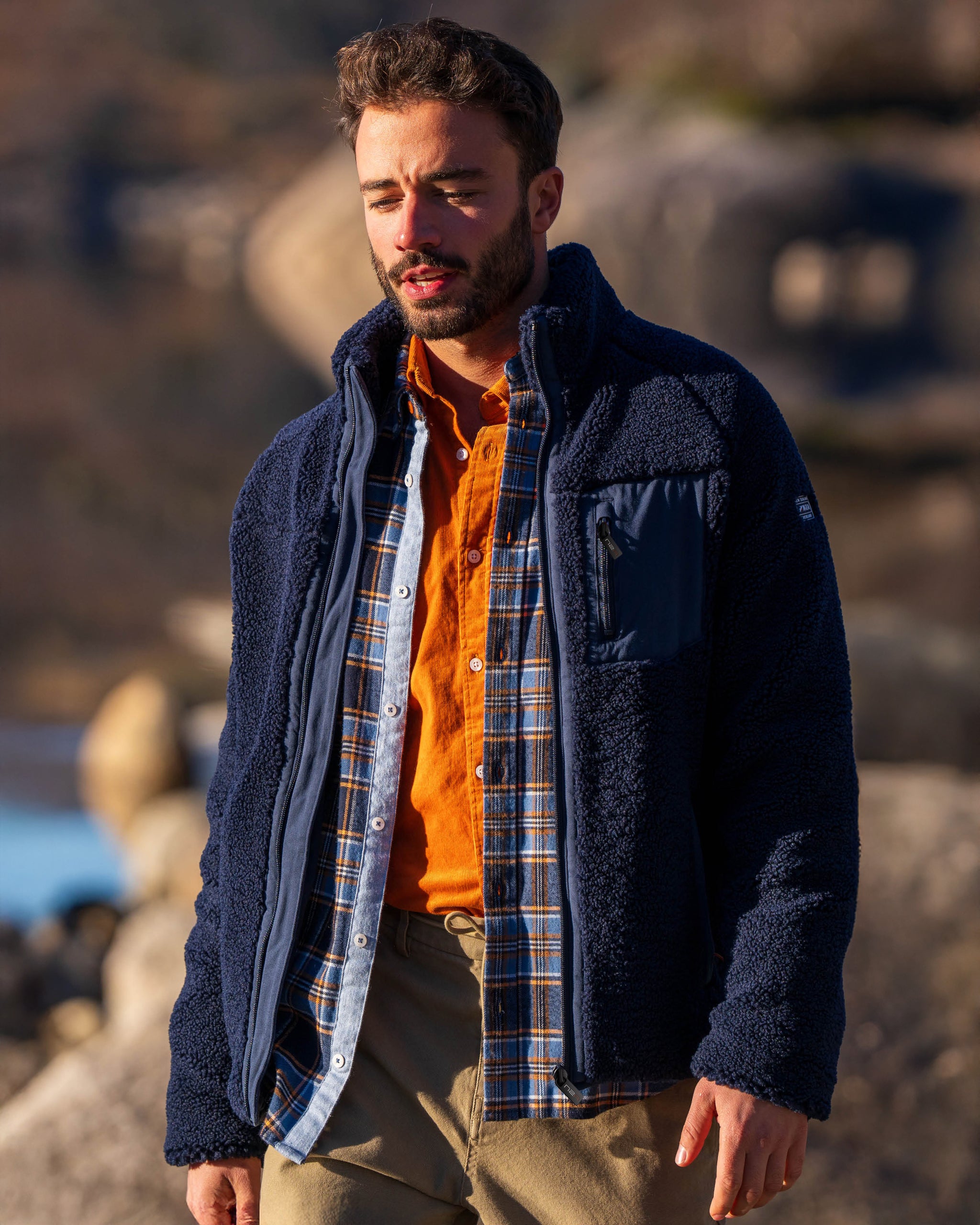 Blauwe fleece vest Blauwe fleece vest