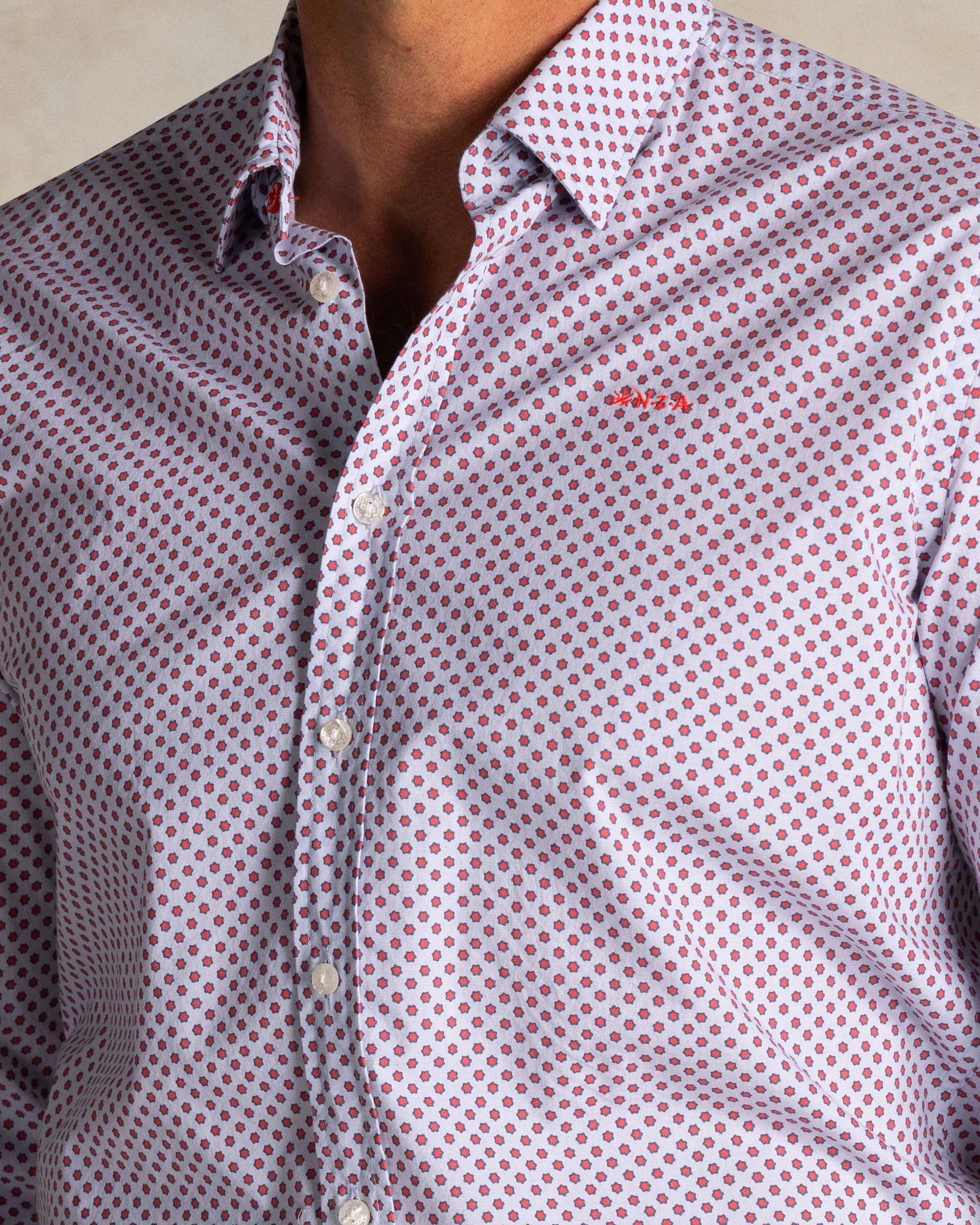 Blue cotton shirt with print Blue cotton shirt with print