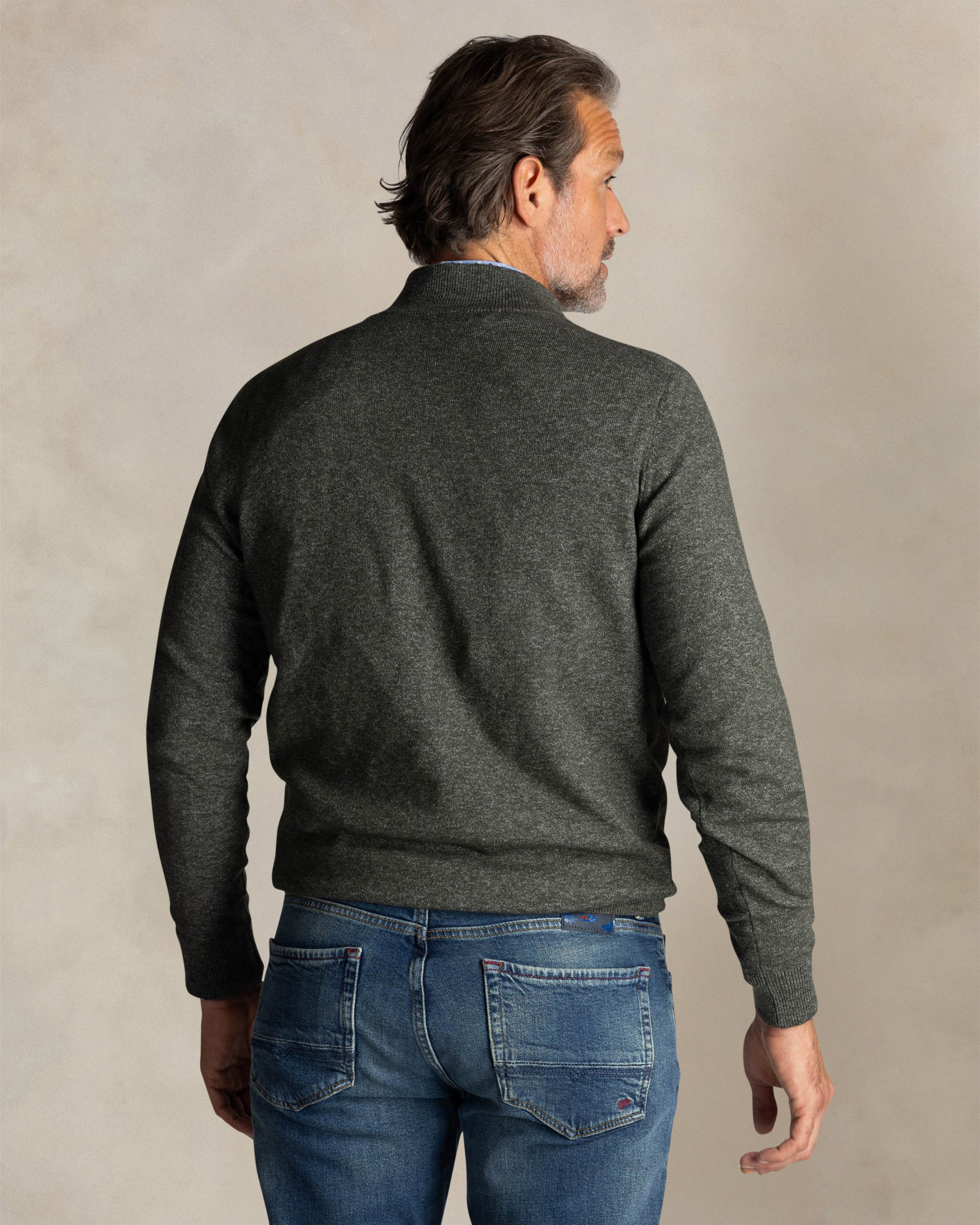 Vert sweat stretch à demi-zip Vert sweat stretch à demi-zip