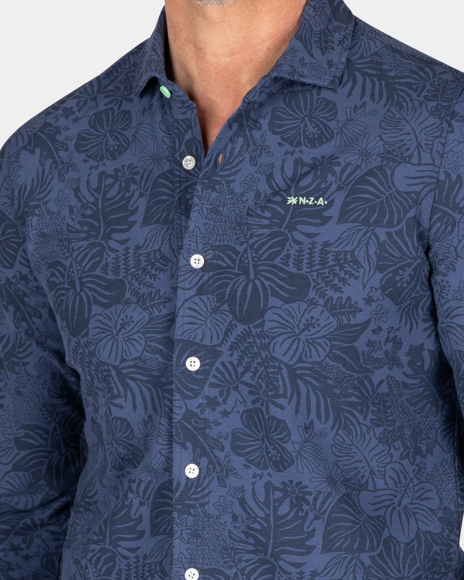 Dunkelblaues Hemd mit Blumen - Dusk Navy Dunkelblaues Hemd mit Blumen - Dusk Navy