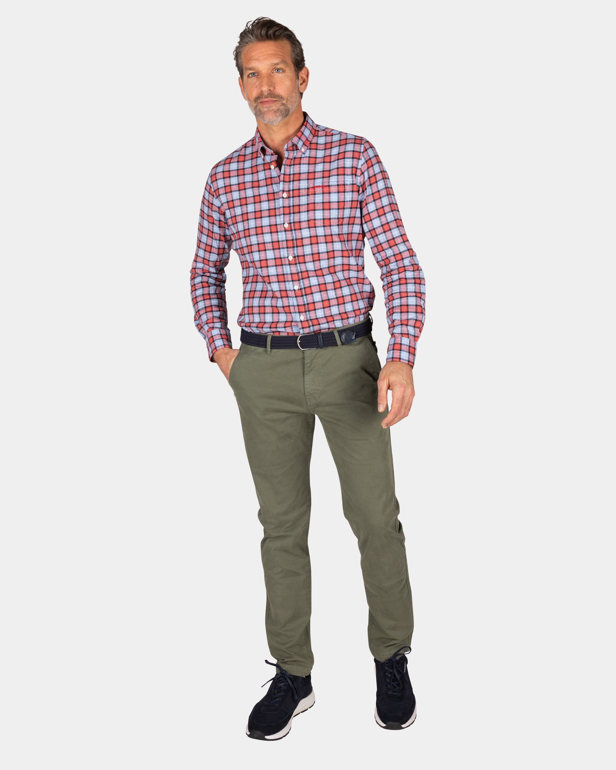 Camisa de cuadros roja y azul - Midnight Navy Camisa de cuadros roja y azul - Midnight Navy