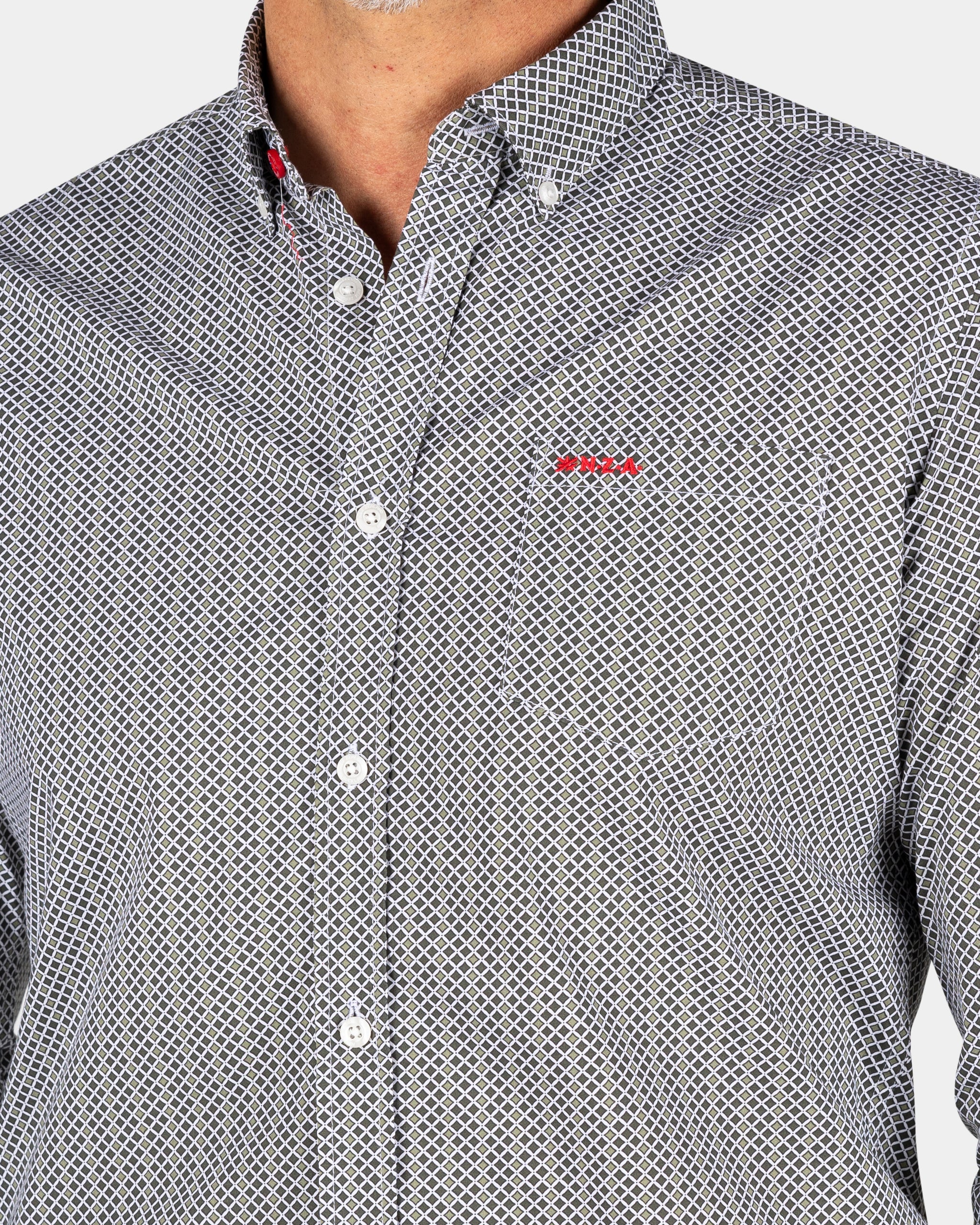 Camisa de algodón verde oscuro con elastano - Gravel Green Camisa de algodón verde oscuro con elastano - Gravel Green