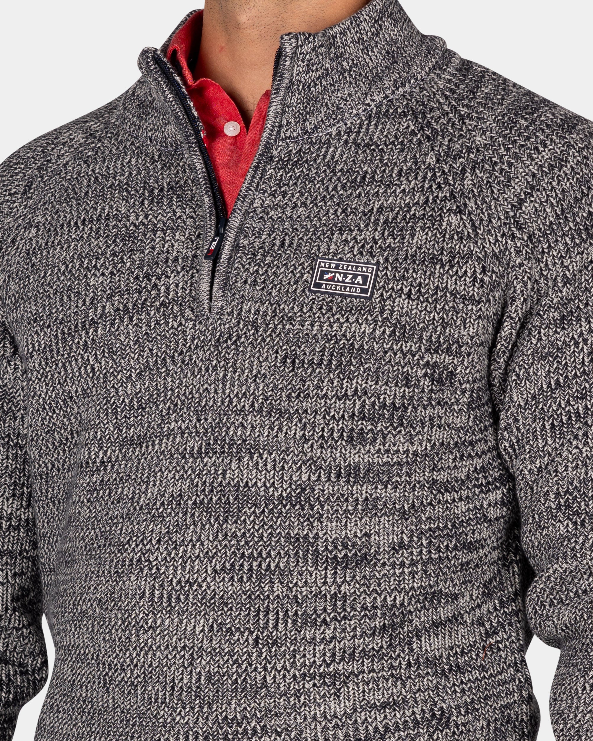 Navy cotton sweater with half-zip - Winter Navy Navy cotton sweater with half-zip - Winter Navy