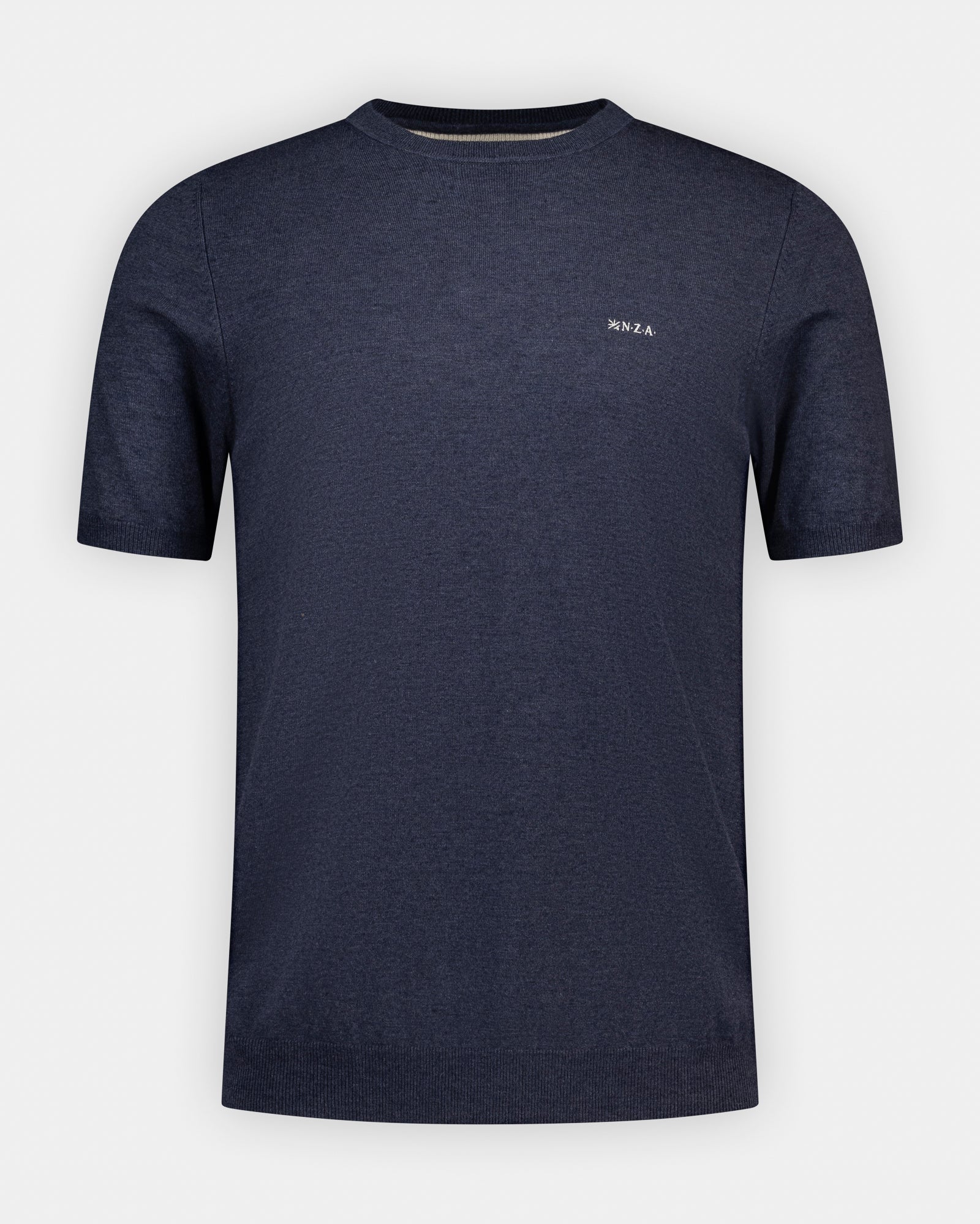 Dark blue knitted stretch t-shirt Dark blue knitted stretch t-shirt