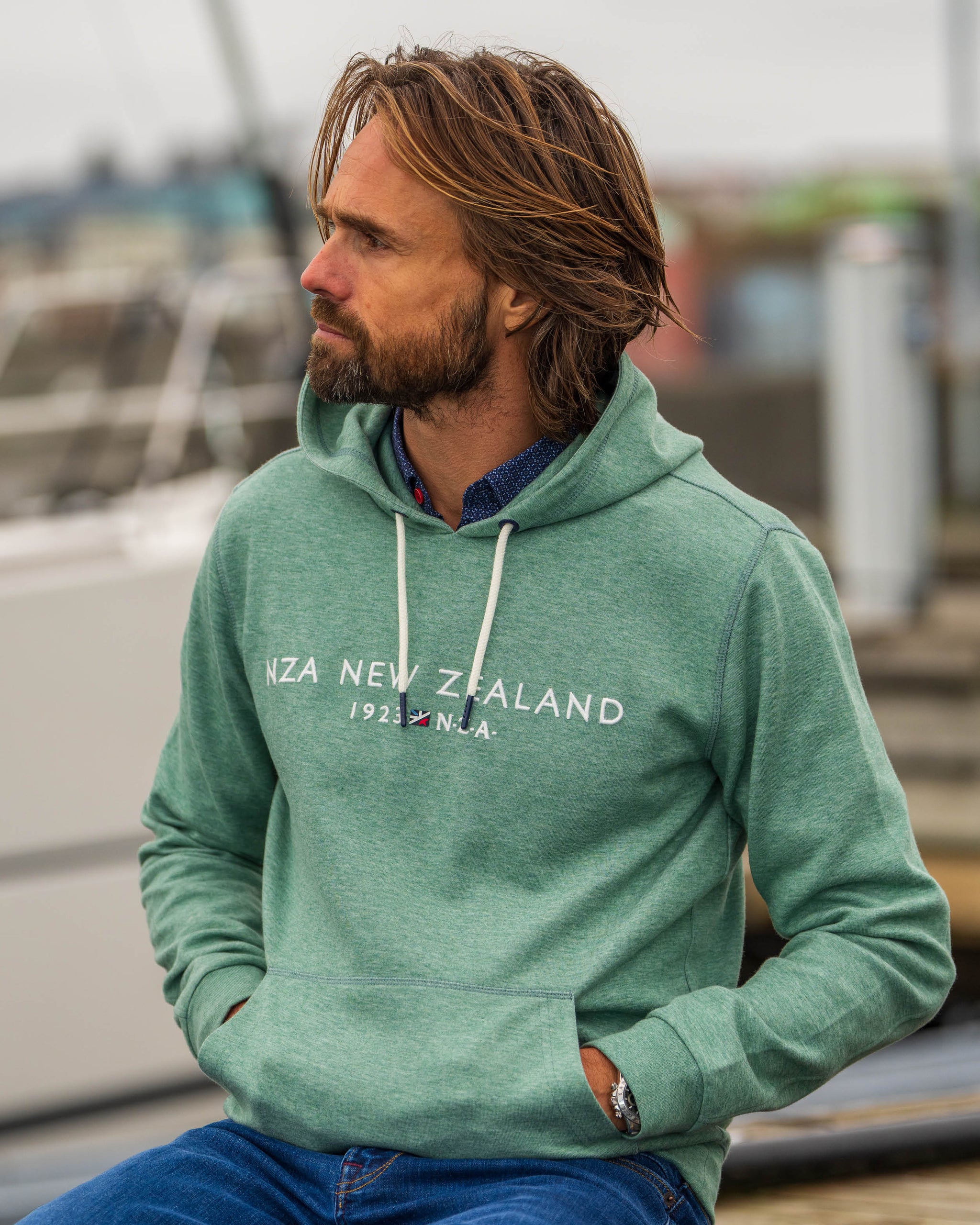 Green hoodie with embroidery Green hoodie with embroidery