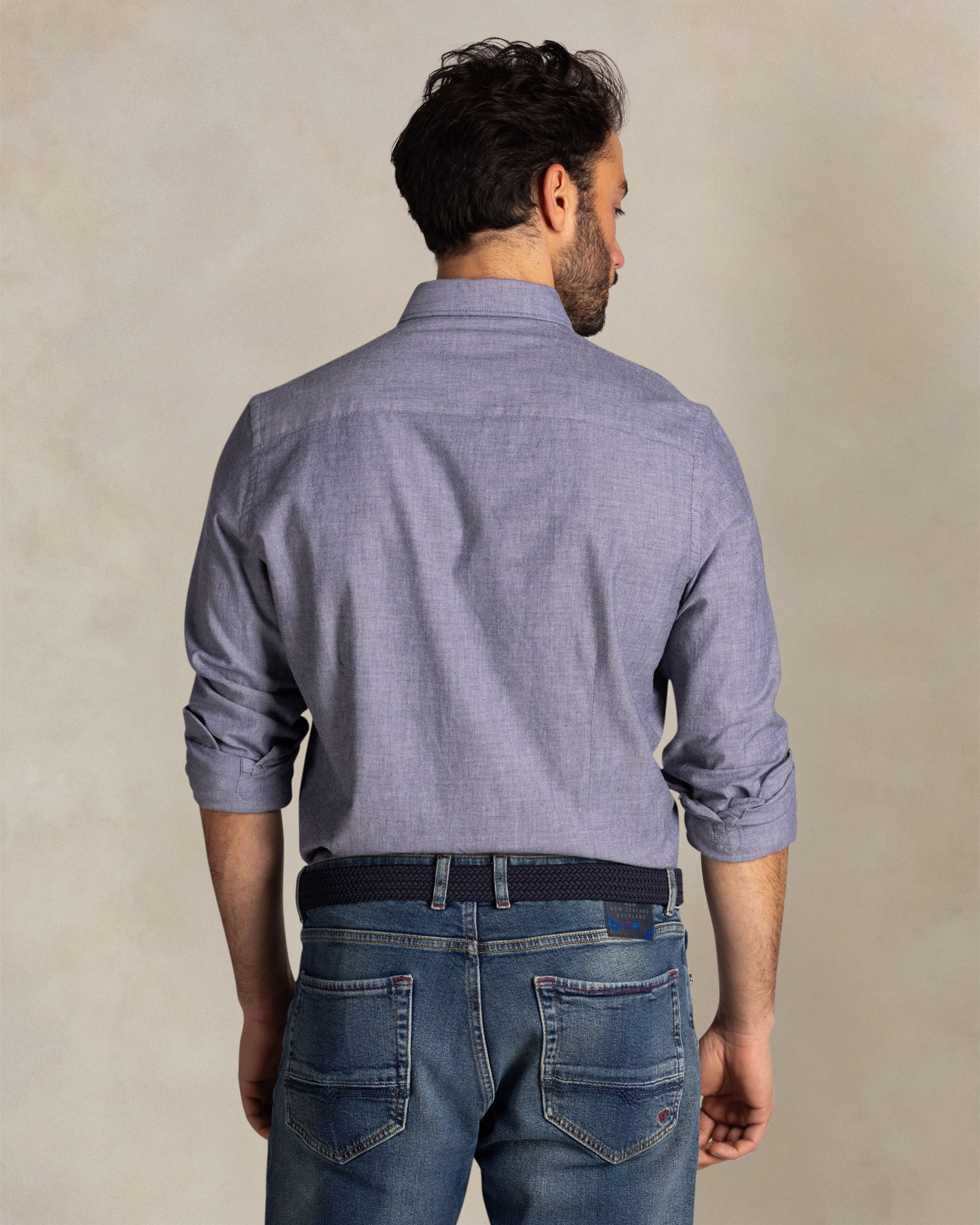 Blue cotton stretch shirt Blue cotton stretch shirt