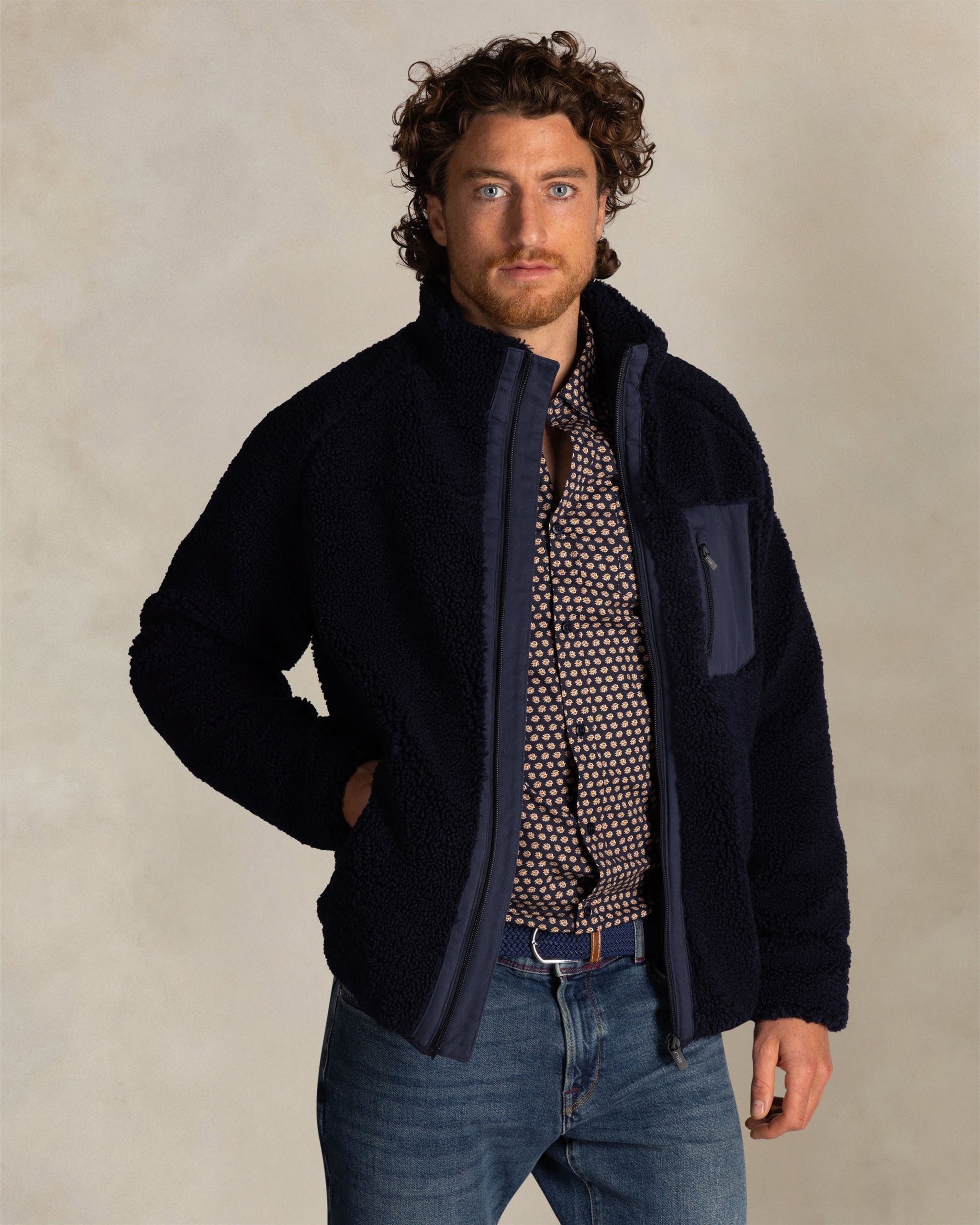 Blue fleece cardigan Blue fleece cardigan