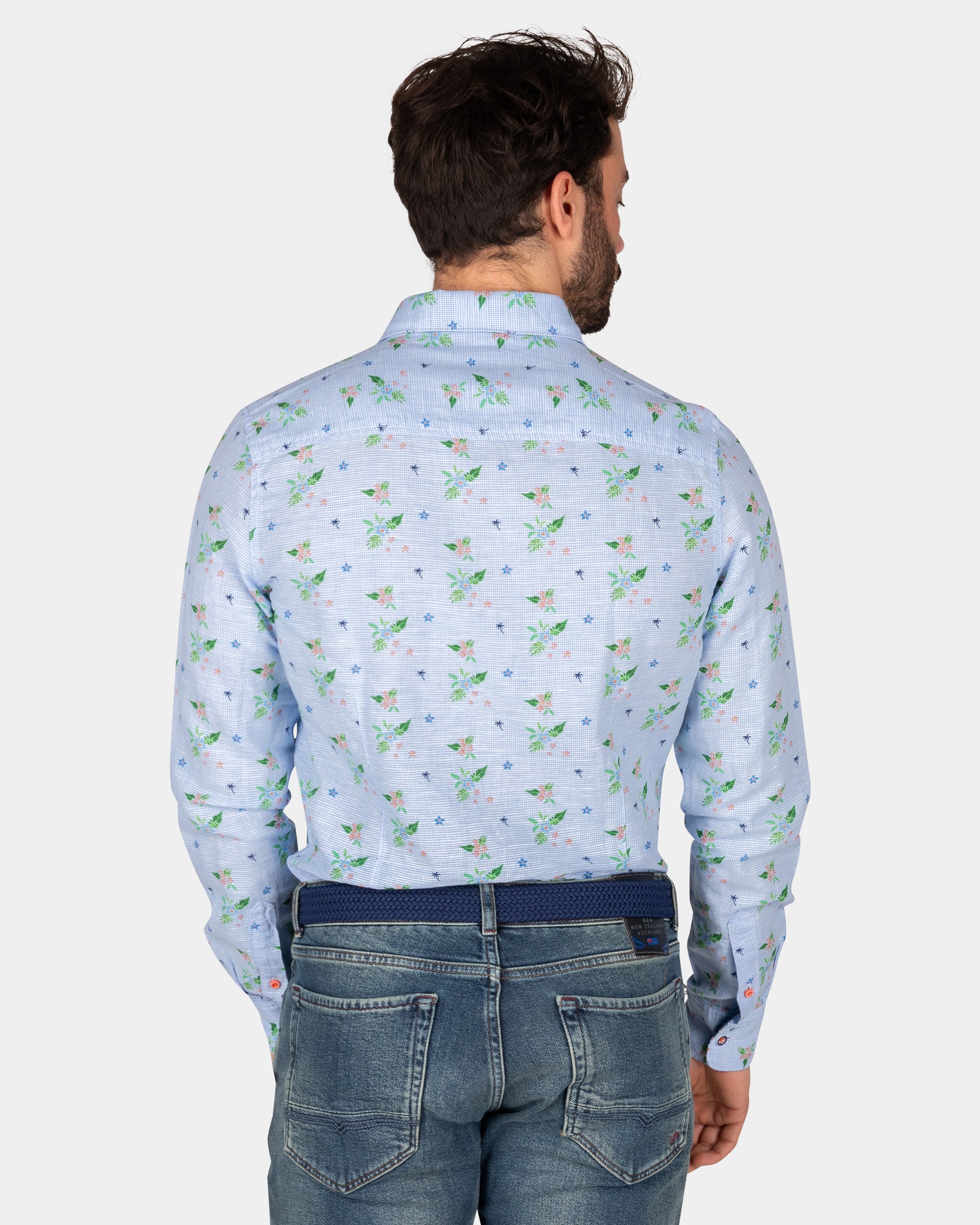 Blue shirt with flower print - Dusk Navy Blue shirt with flower print - Dusk Navy