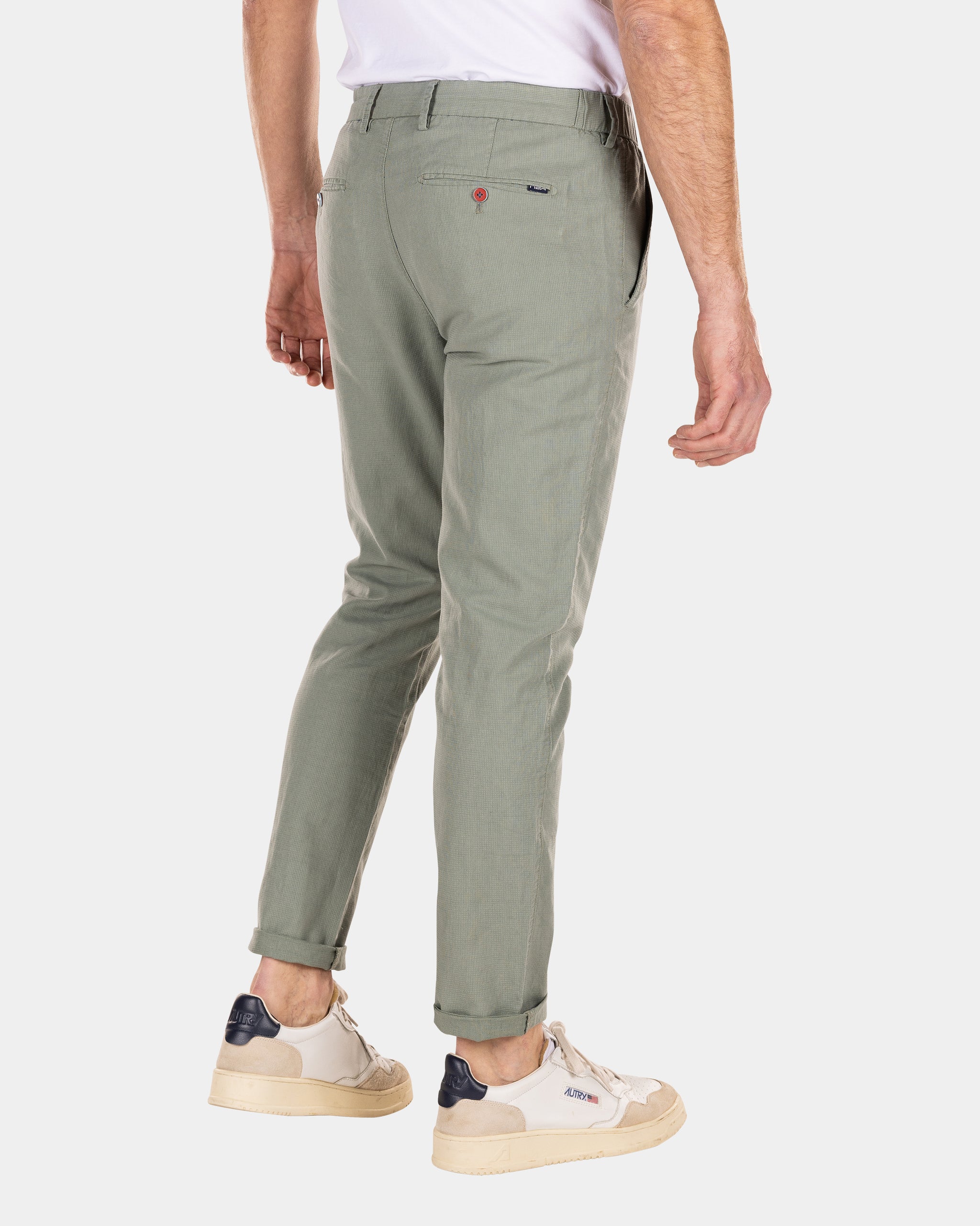 Cotton linen chino - Mellow Army Cotton linen chino - Mellow Army