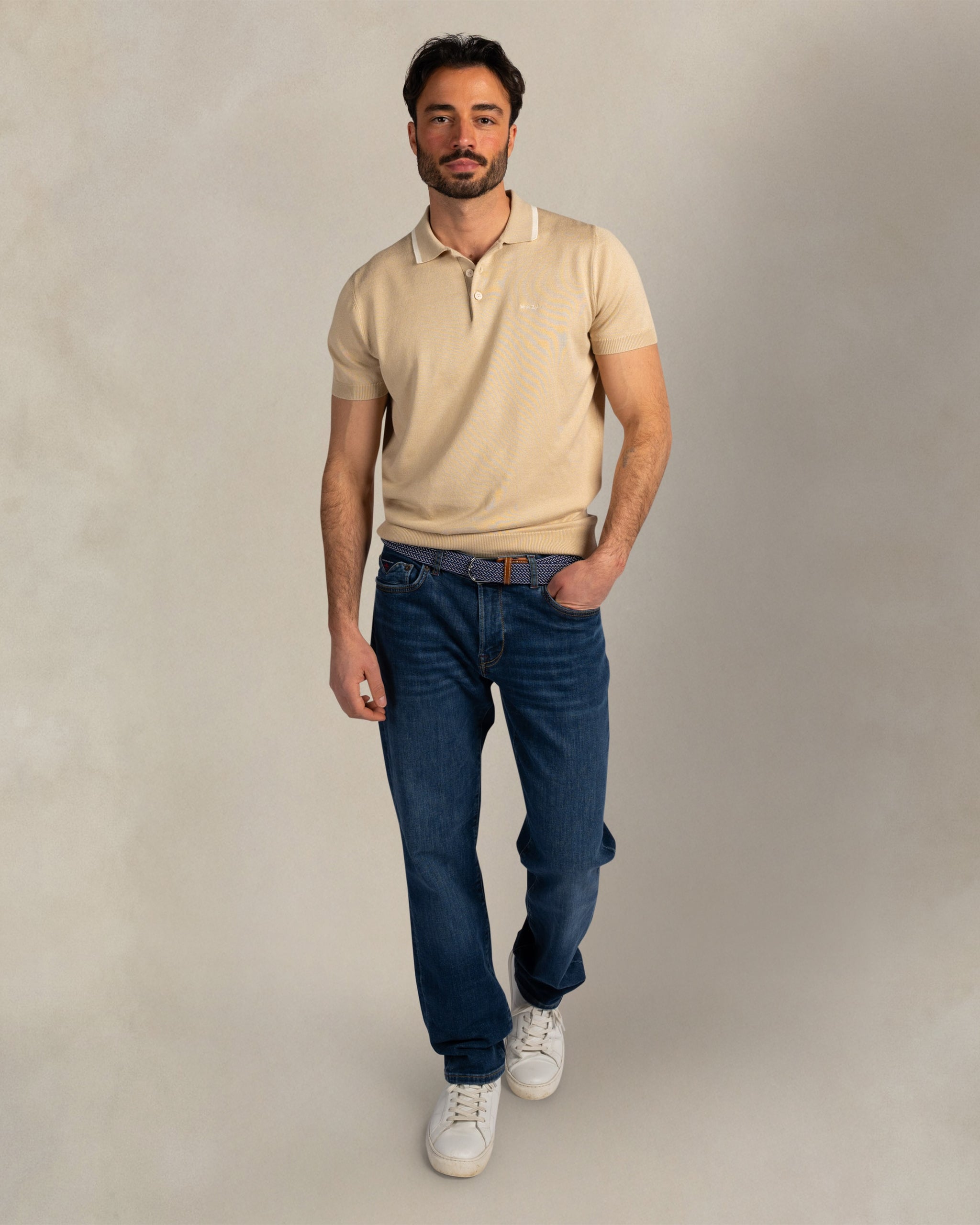 Ecru stretch polo Ecru stretch polo