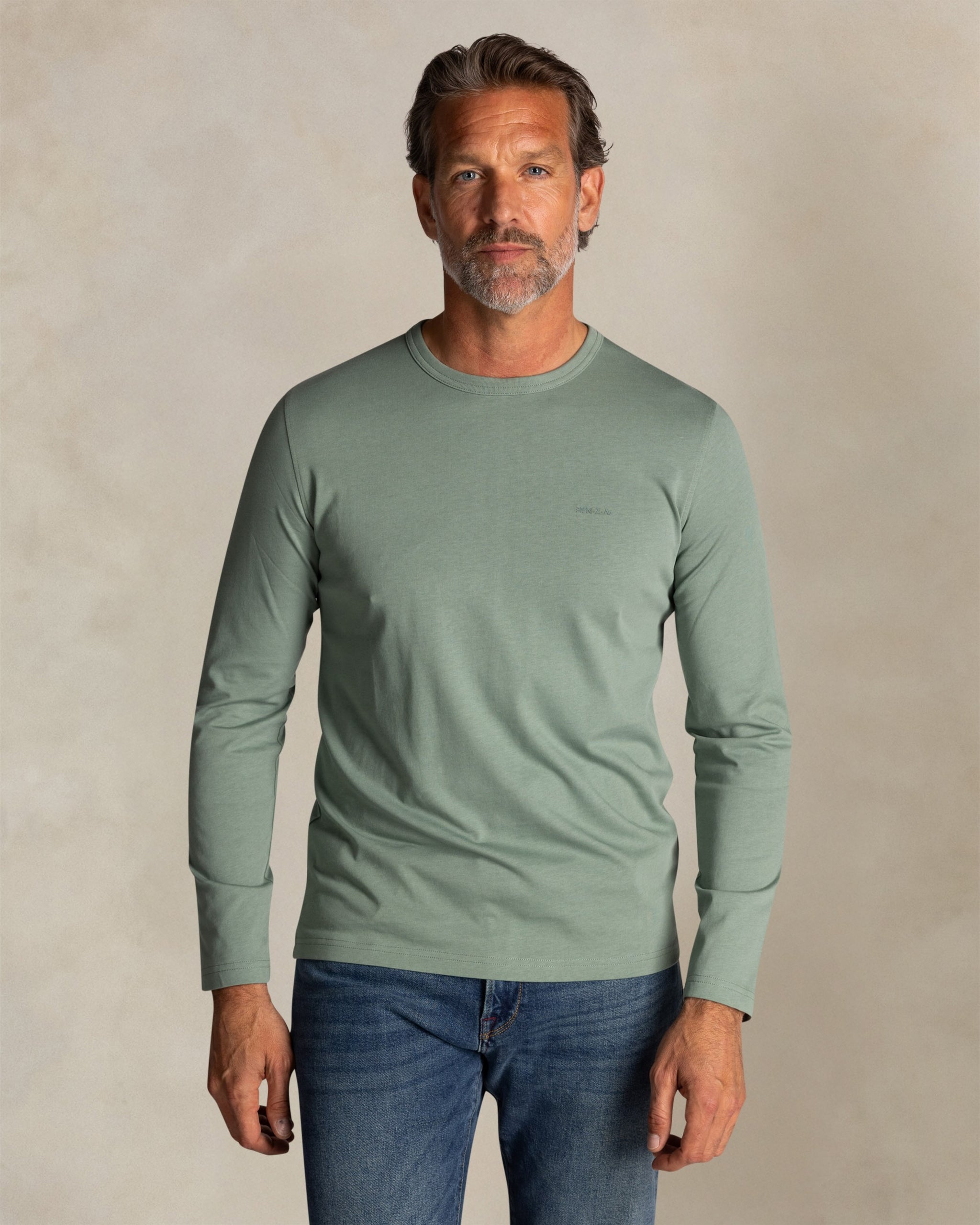 Groene katoenen longsleeve Groene katoenen longsleeve