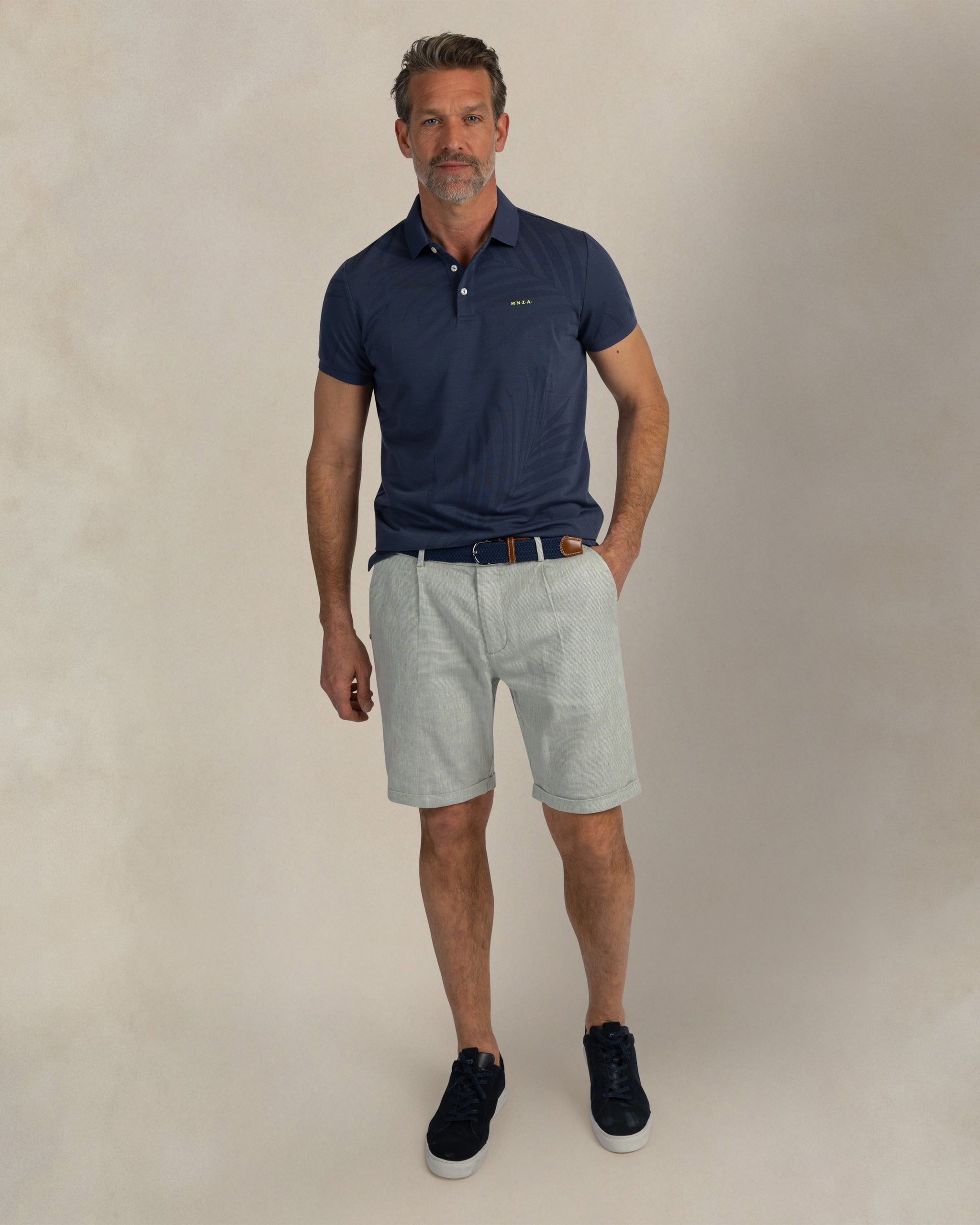 Polo en coton bleu foncé Polo en coton bleu foncé