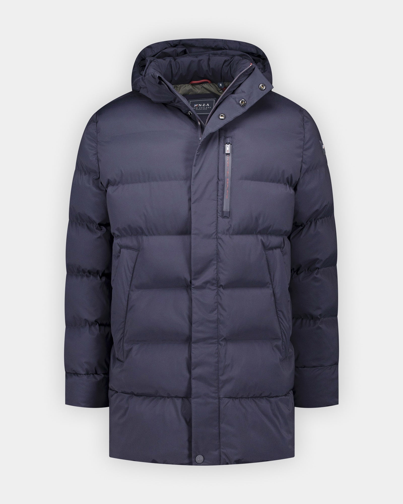 Blauwe gewatteerde jas Blauwe gewatteerde jas