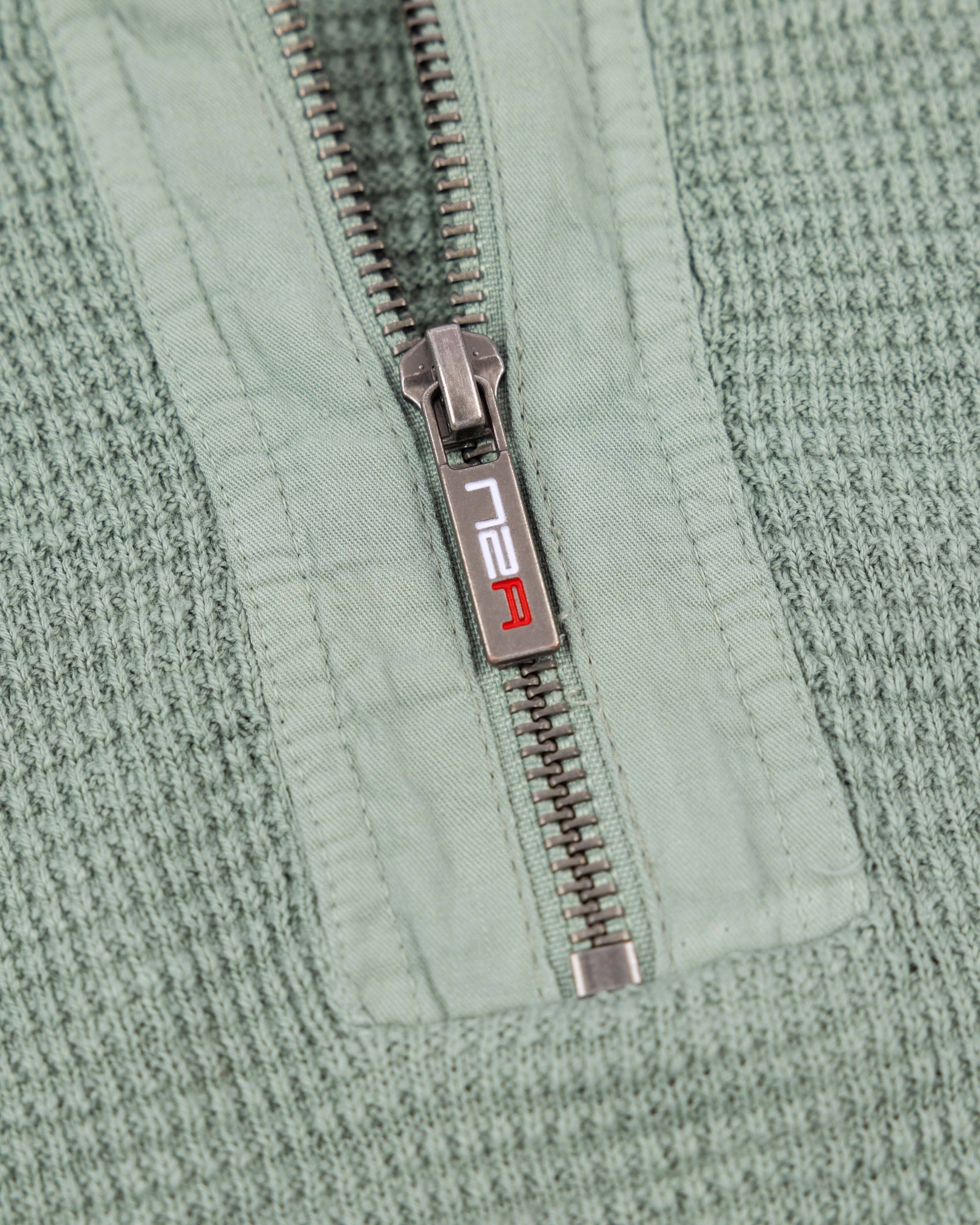 Groene katoenen half zip trui Groene katoenen half zip trui