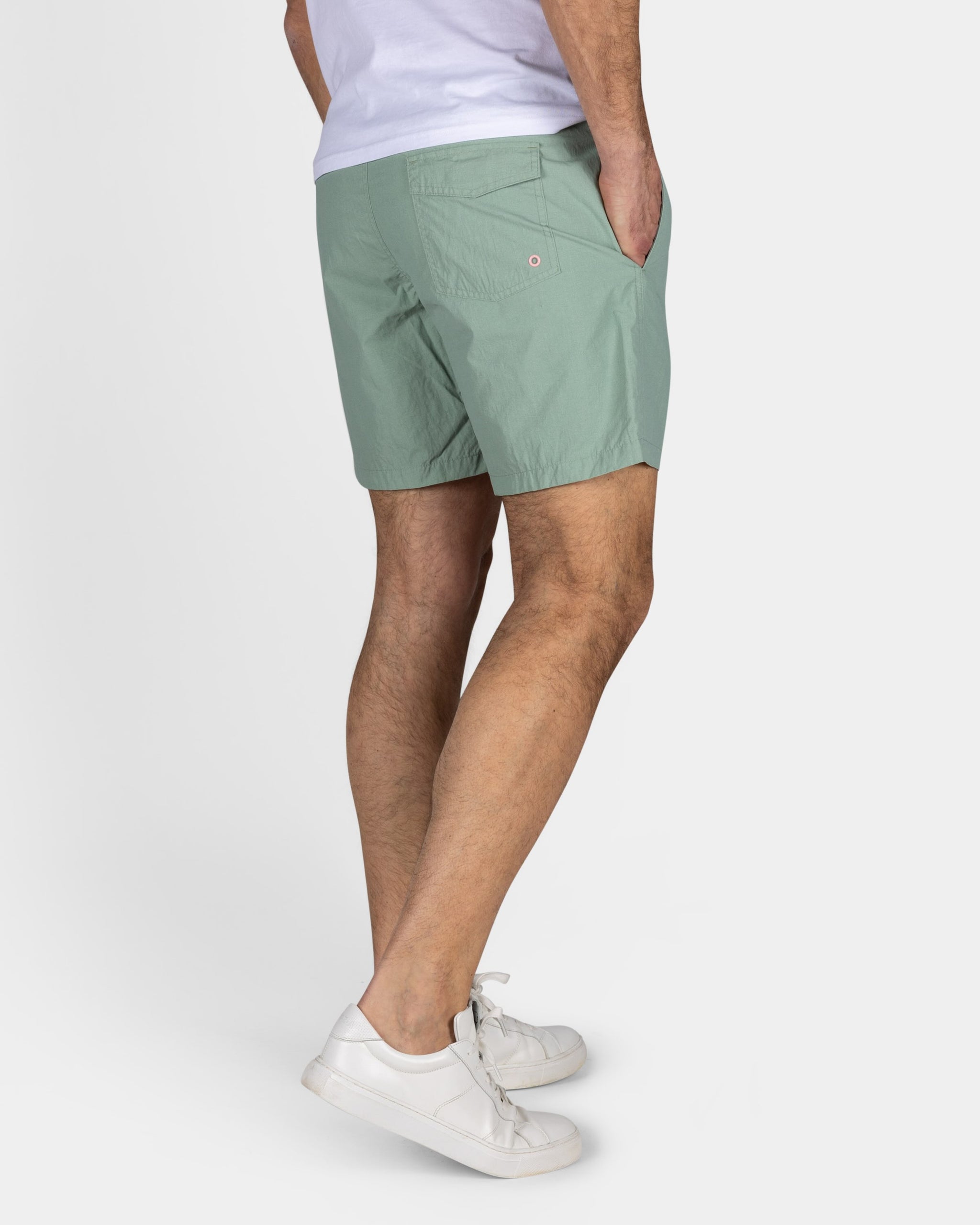 Groene effen zwembroek met lycra binnenbroek Groene effen zwembroek met lycra binnenbroek