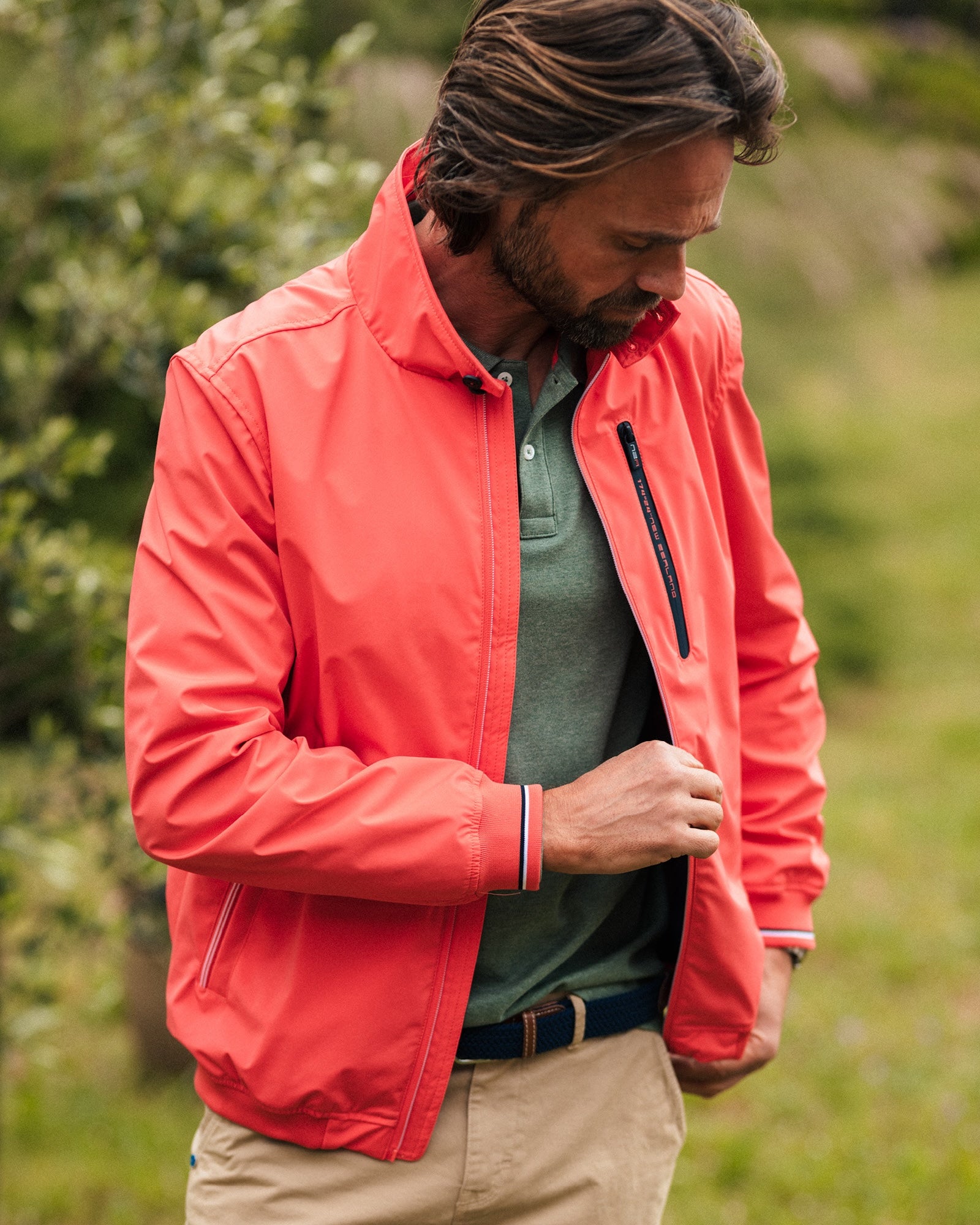 Oranje bomberjack met stretch Oranje bomberjack met stretch