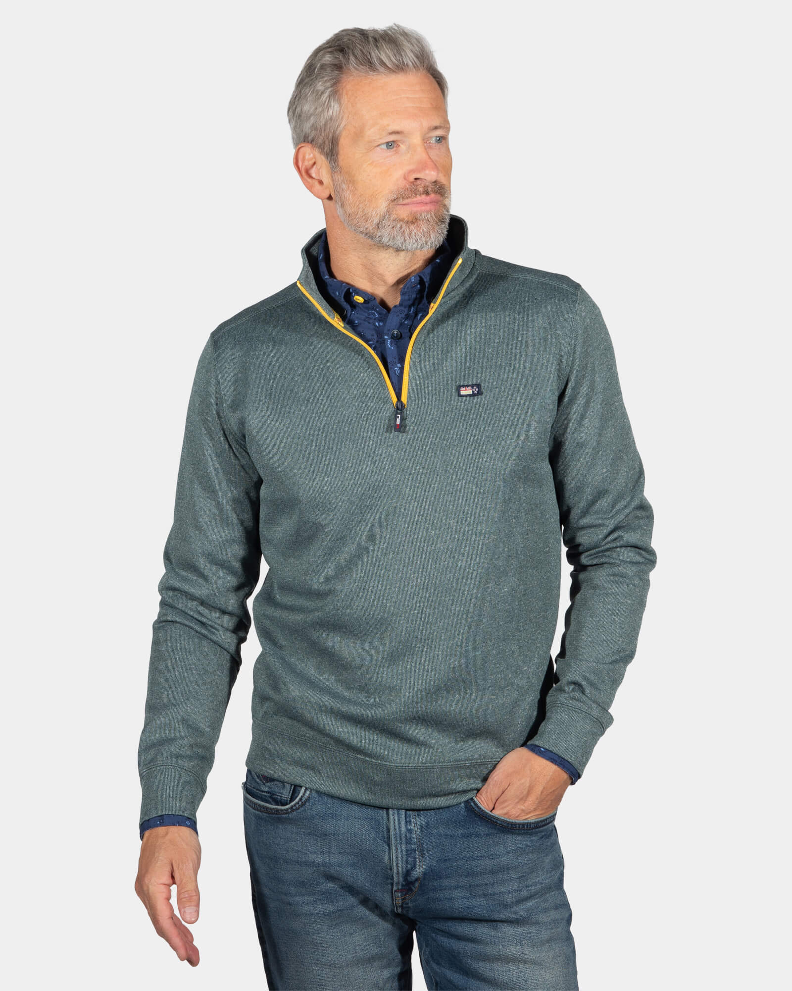 Half zip sweater Trent - Eucalyptus Green Half zip sweater Trent - Eucalyptus Green