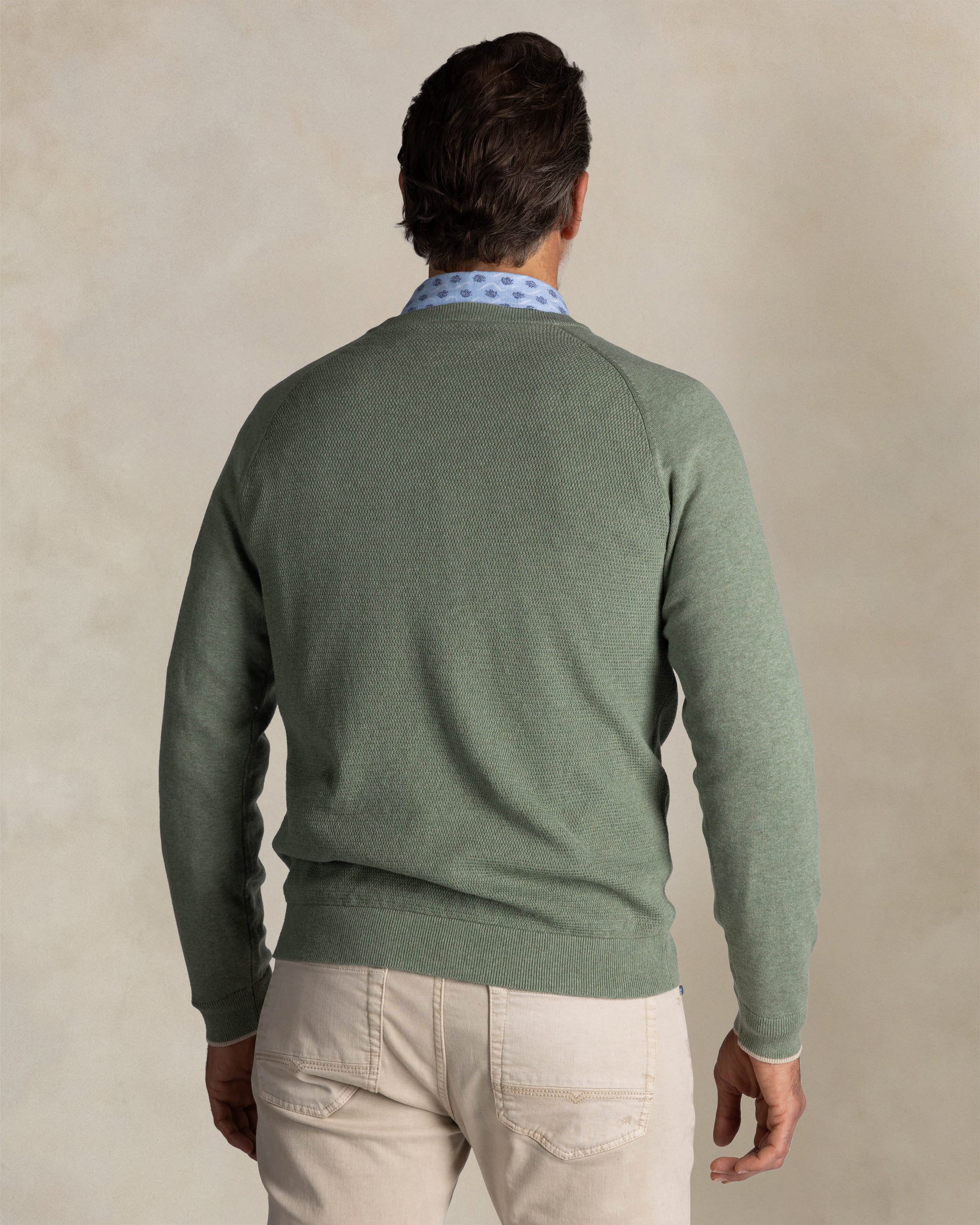 Pull col rond en coton vert Pull col rond en coton vert