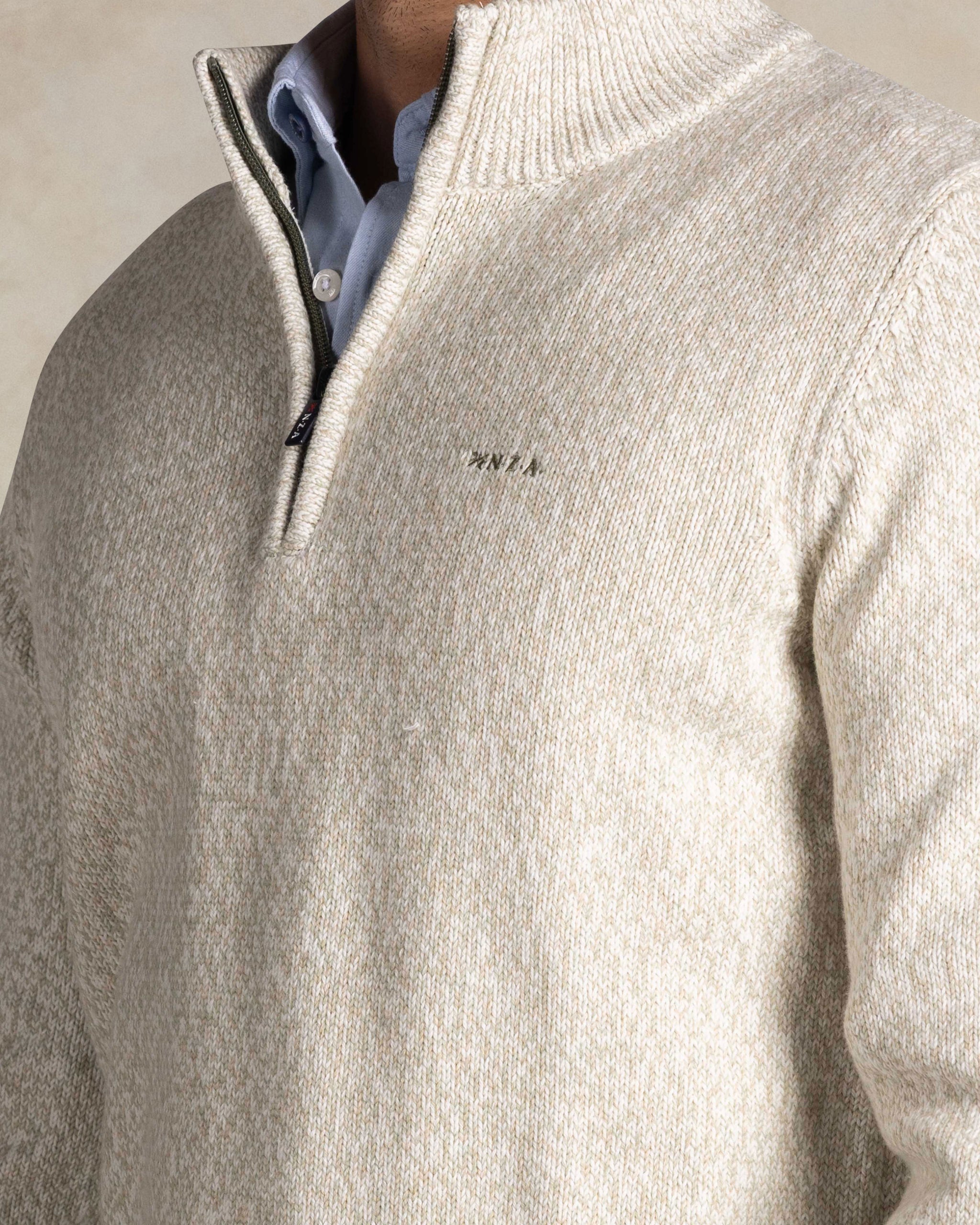 Green cotton half zip pullover Green cotton half zip pullover