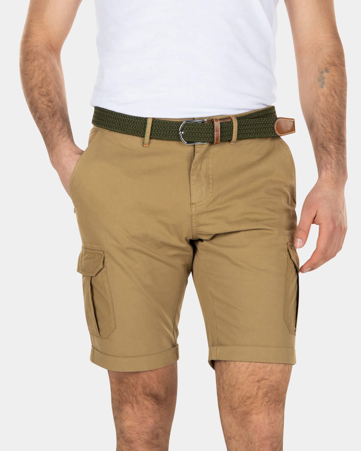 Robuste Cargo-Shorts aus Baumwolle Sand