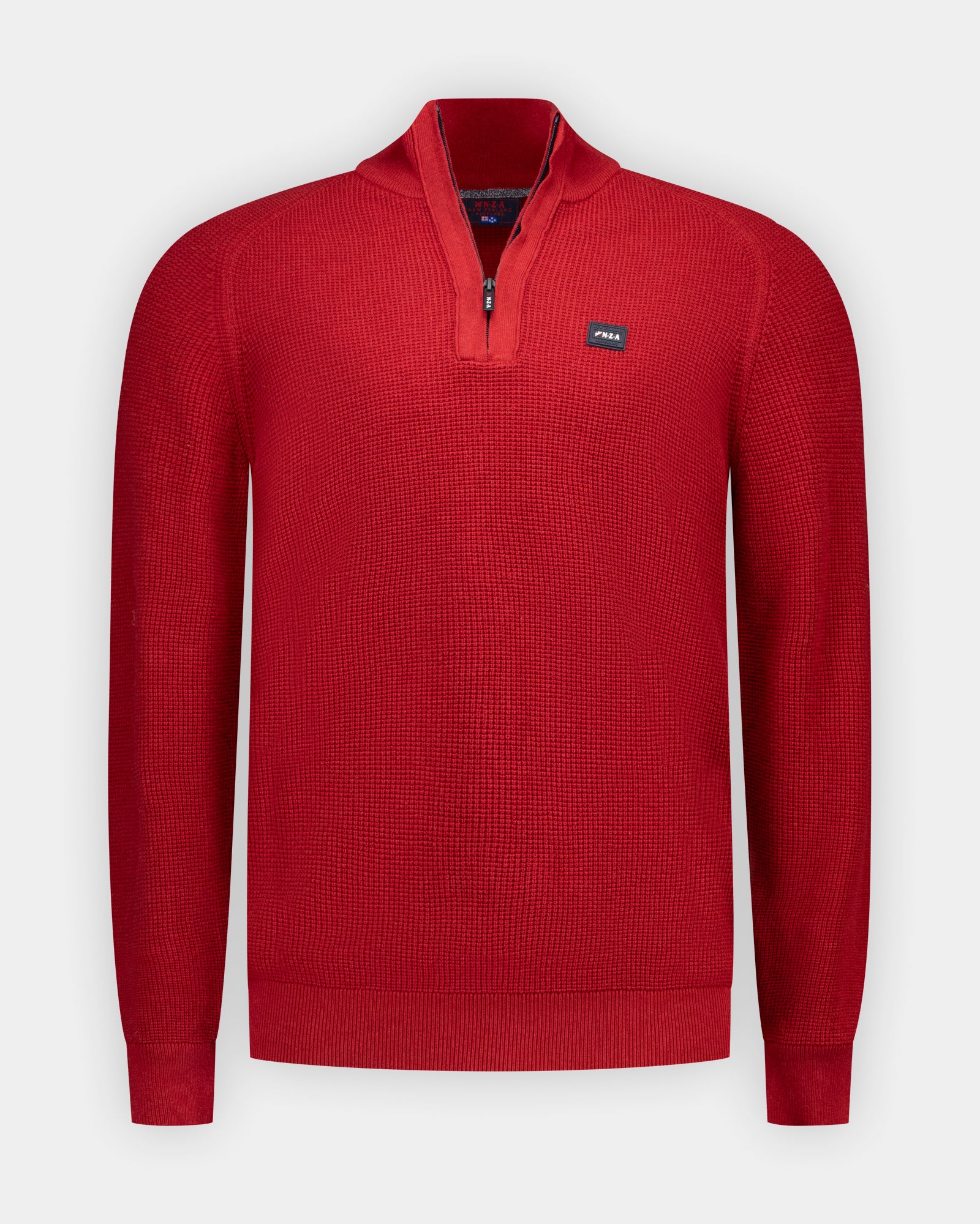 Rode 100% katoenen quarter zip trui Rode 100% katoenen quarter zip trui