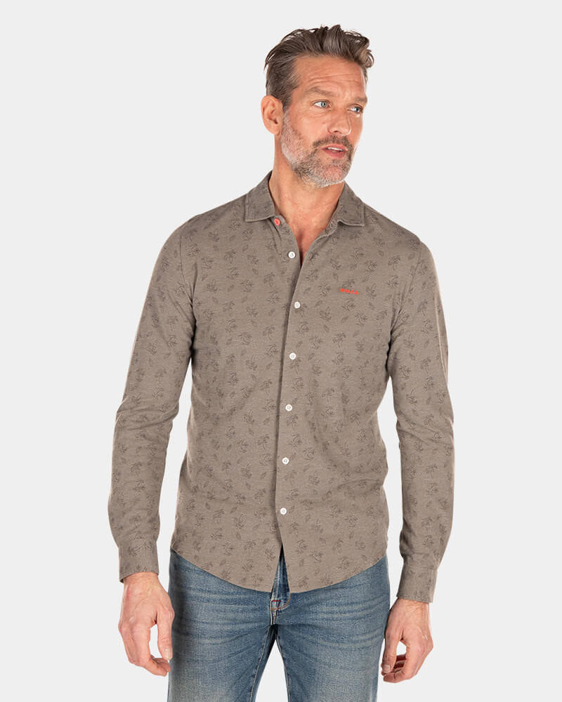 Camisa gris con estampado floral. - Misty Army Camisa gris con estampado floral. - Misty Army