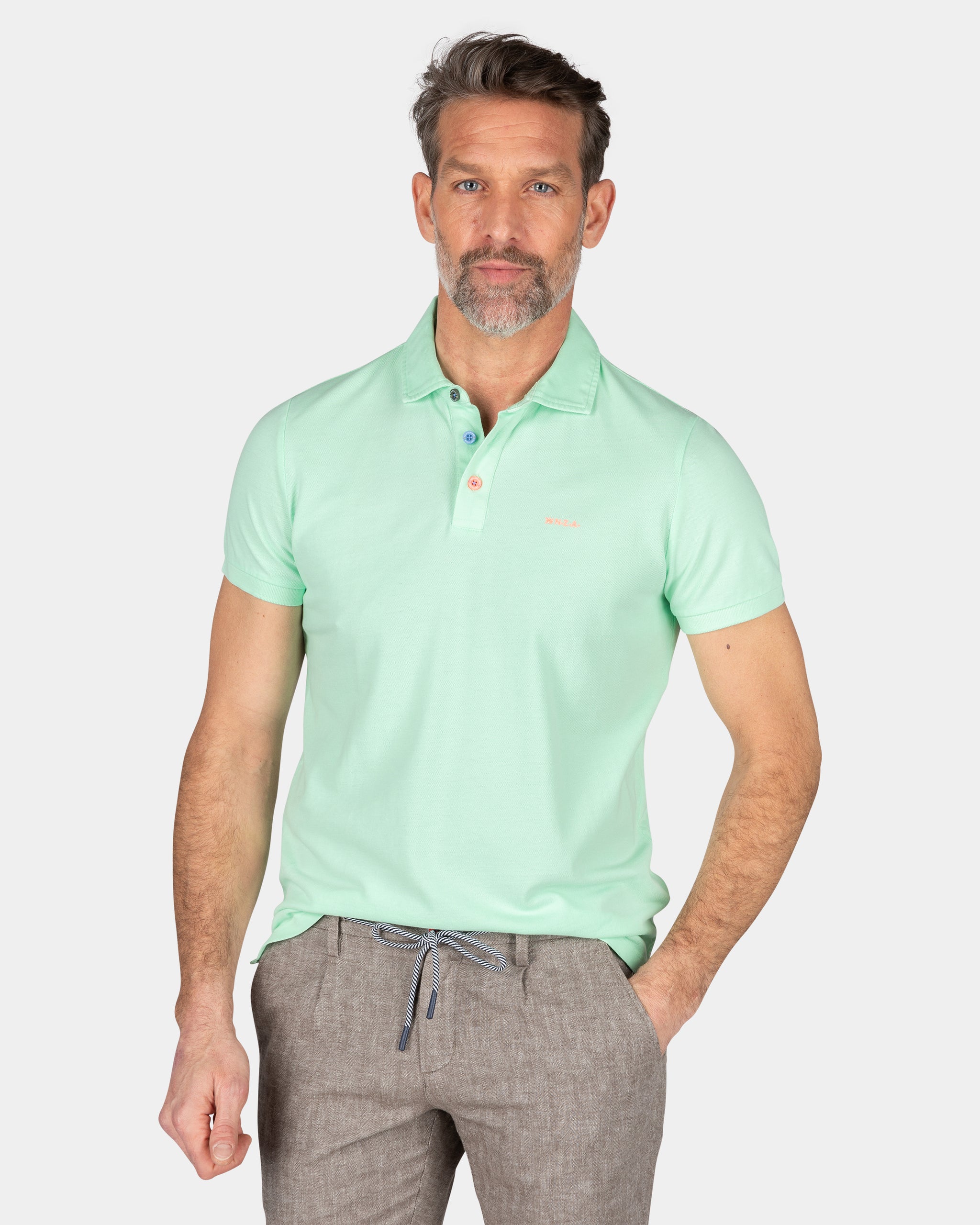 Polo liso de algodón - Teal Green Polo liso de algodón - Teal Green