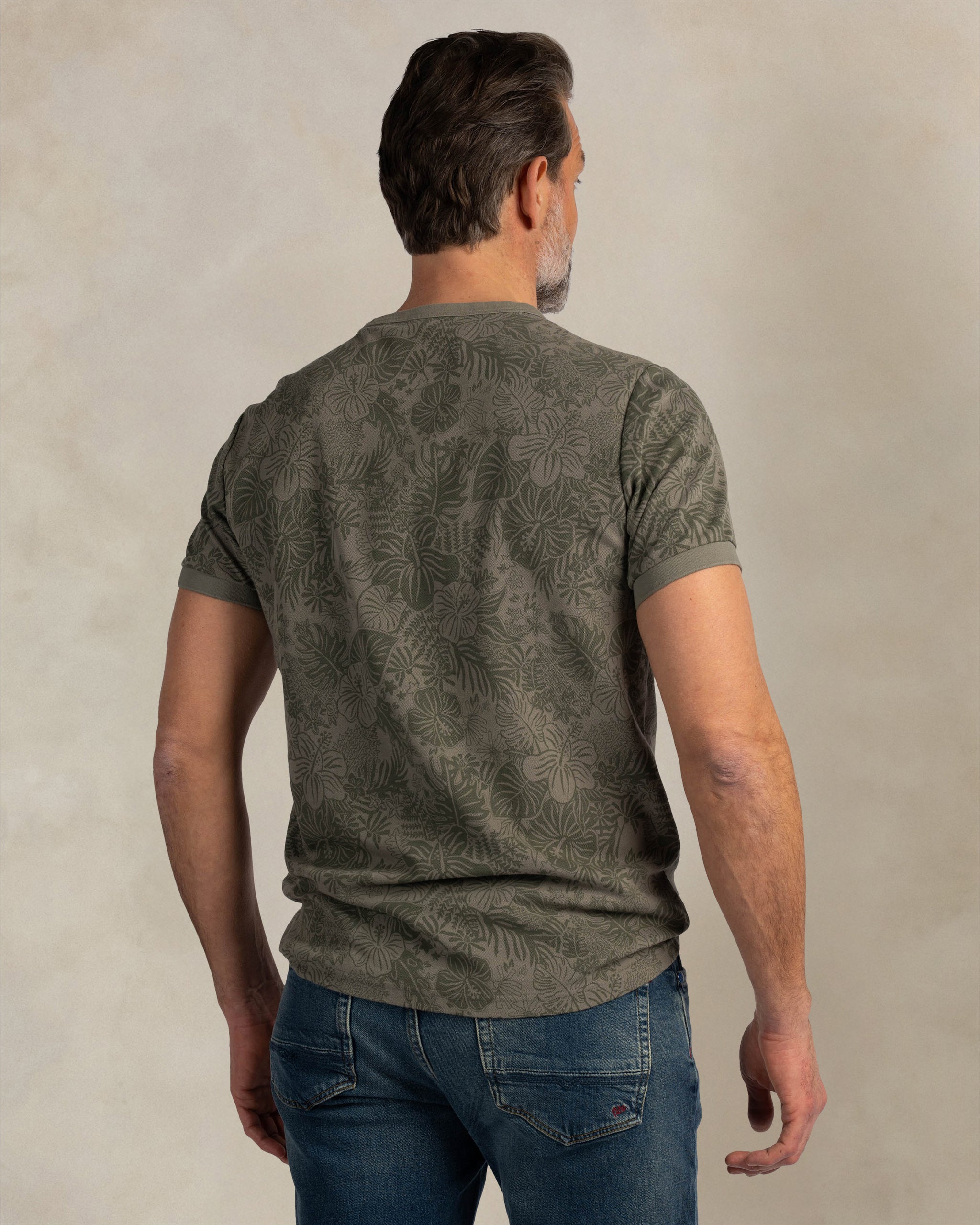 Donkergroen t-shirt met print Donkergroen t-shirt met print