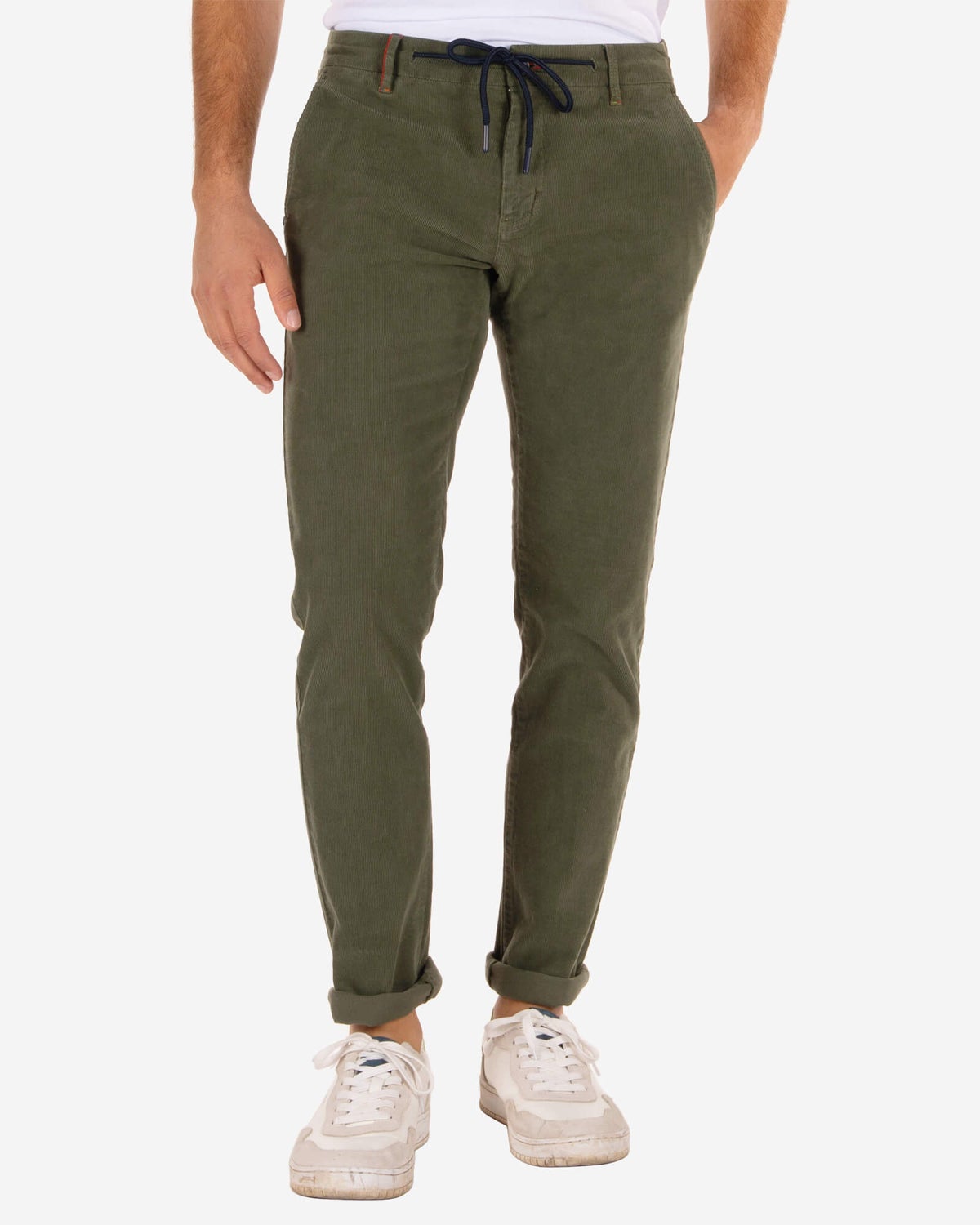 Napier Corduroy pantalones chino - Rock Green