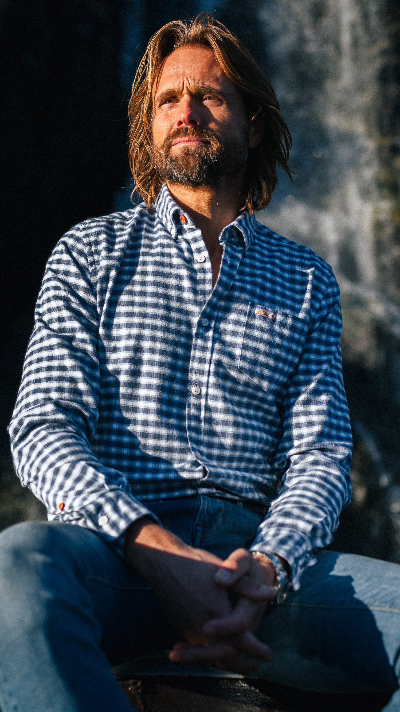 Blauw wit geruit overhemd - Autumn Navy Blauw wit geruit overhemd - Autumn Navy