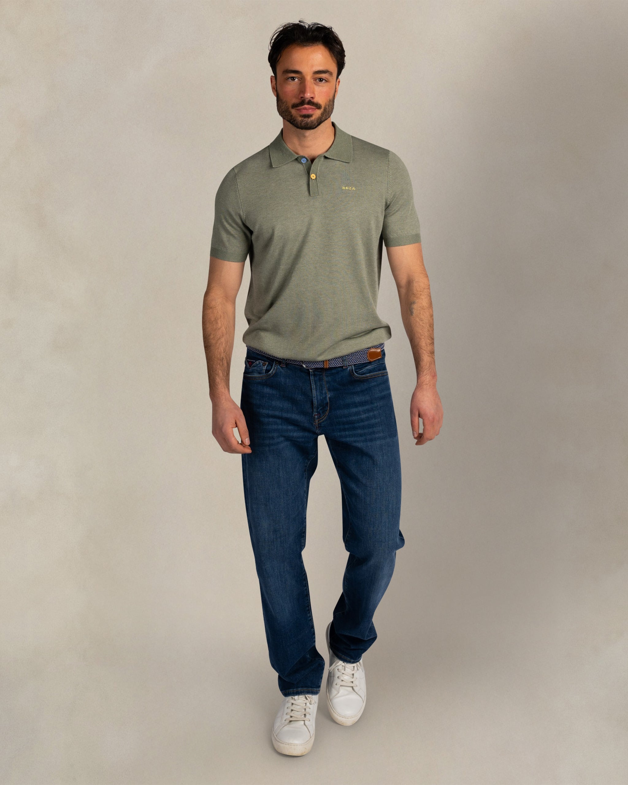 Groene stretch polo Groene stretch polo