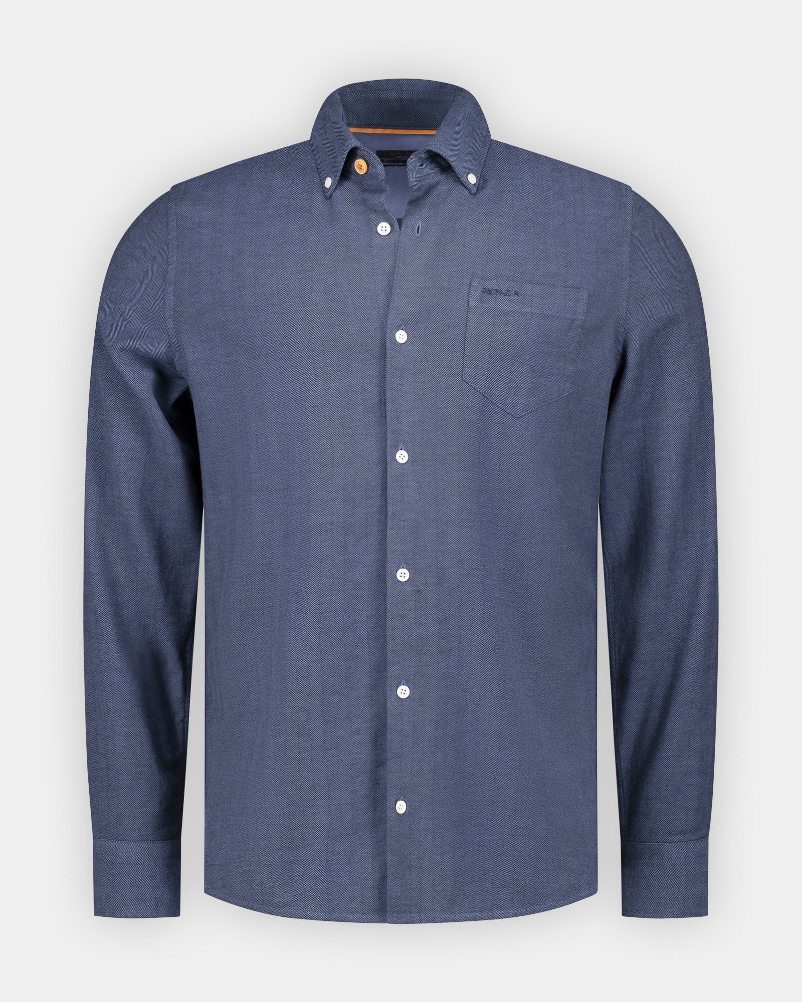 Blauwe katoenen overhemd stretch Blauwe katoenen overhemd stretch