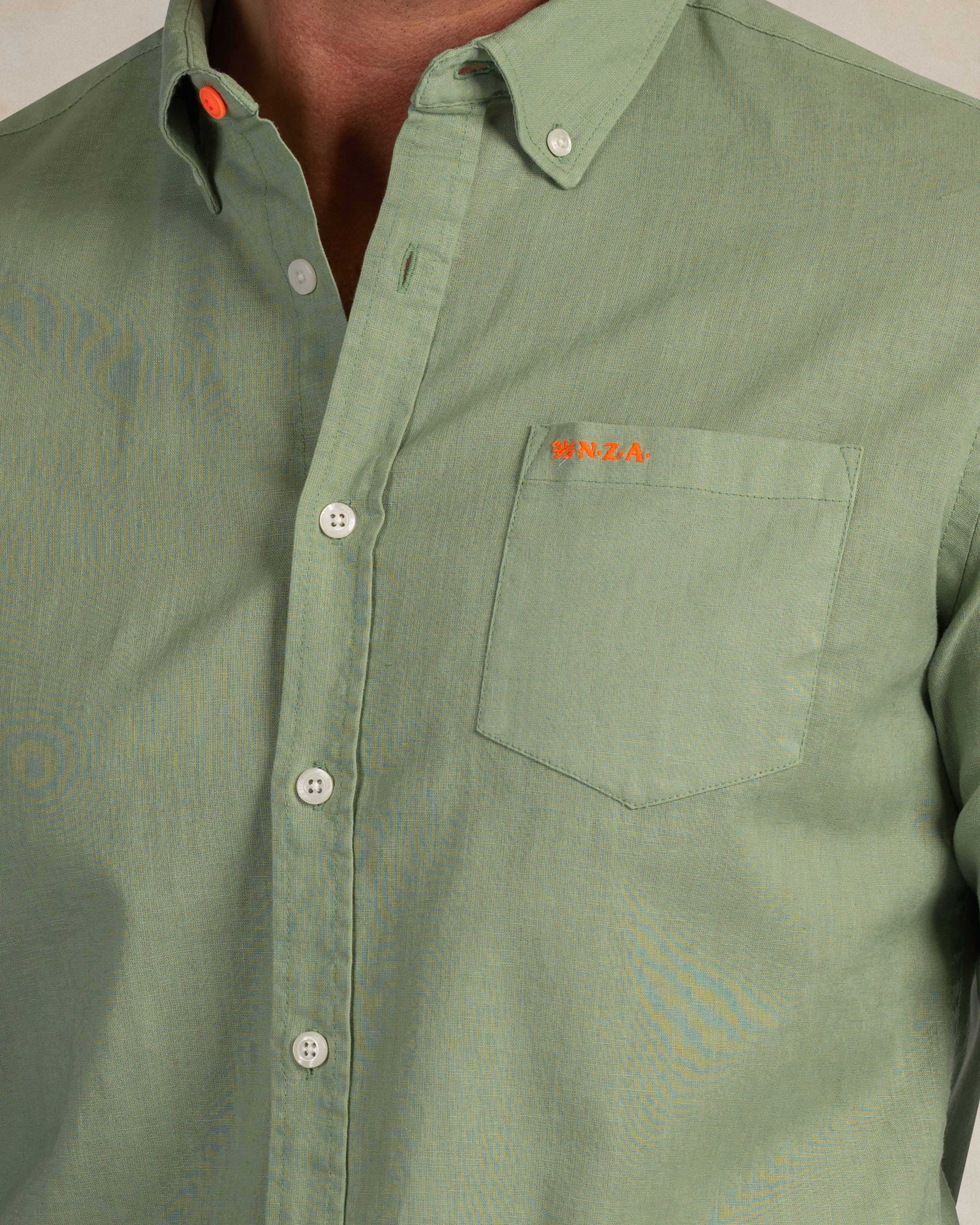 Chemise stretch en lin vert Chemise stretch en lin vert