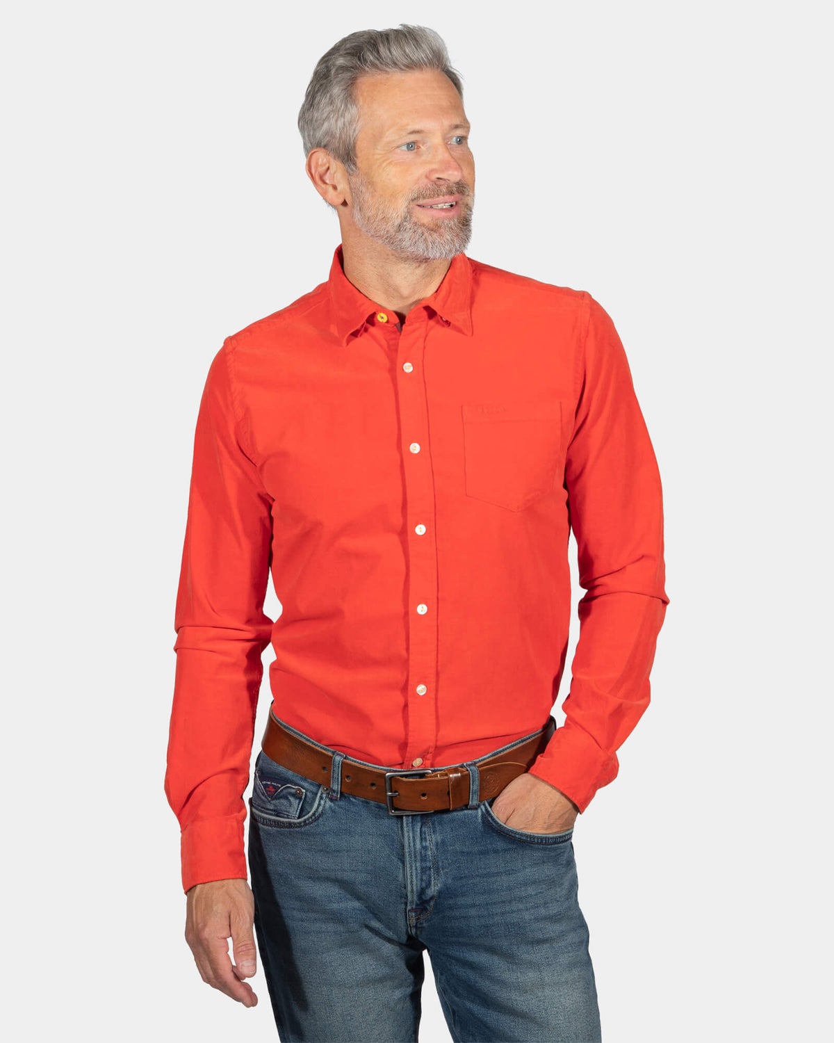 Camisa de pana Opouawe - Rustic Orange