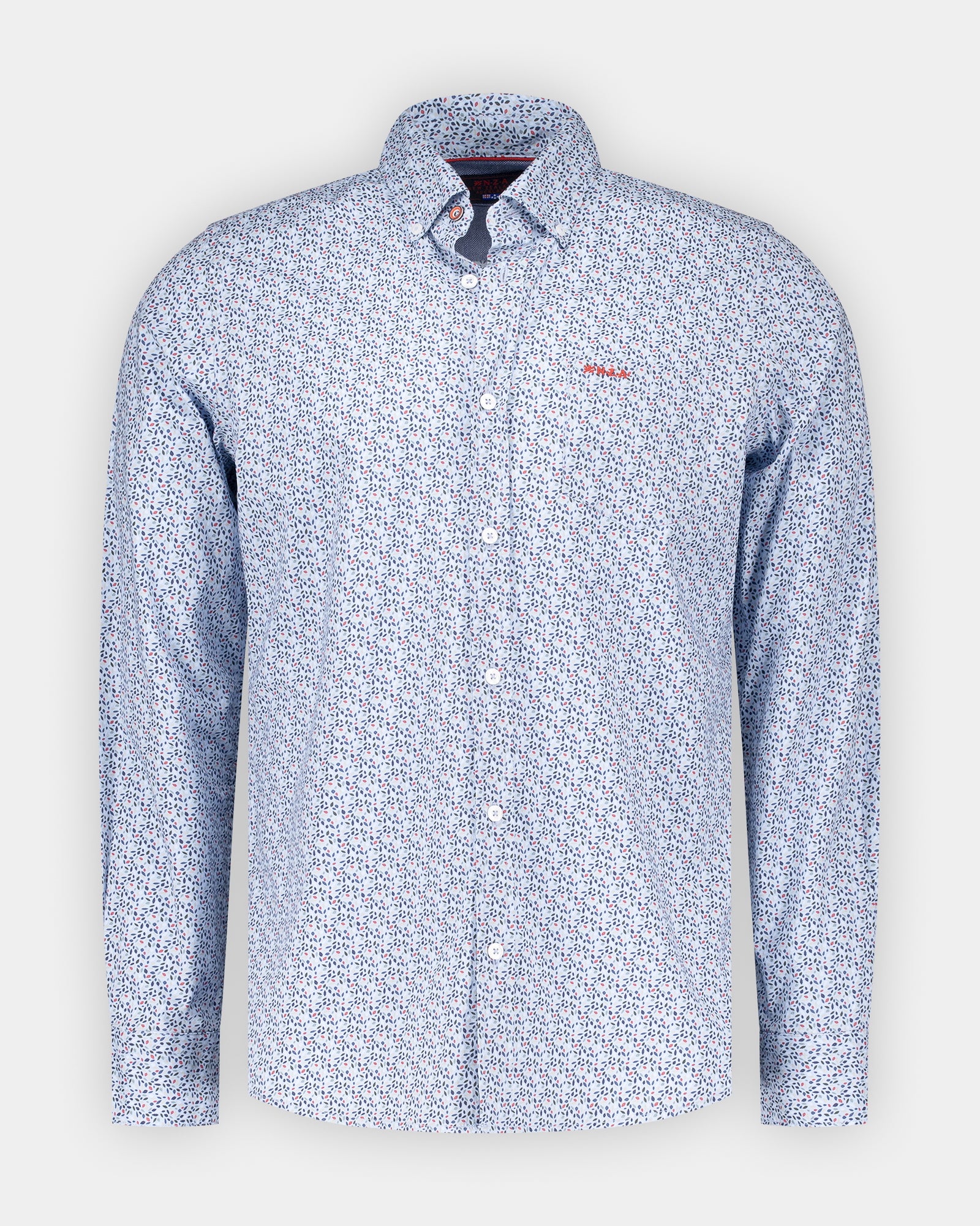 Blaues Baumwoll-Stretchhemd Blaues Baumwoll-Stretchhemd