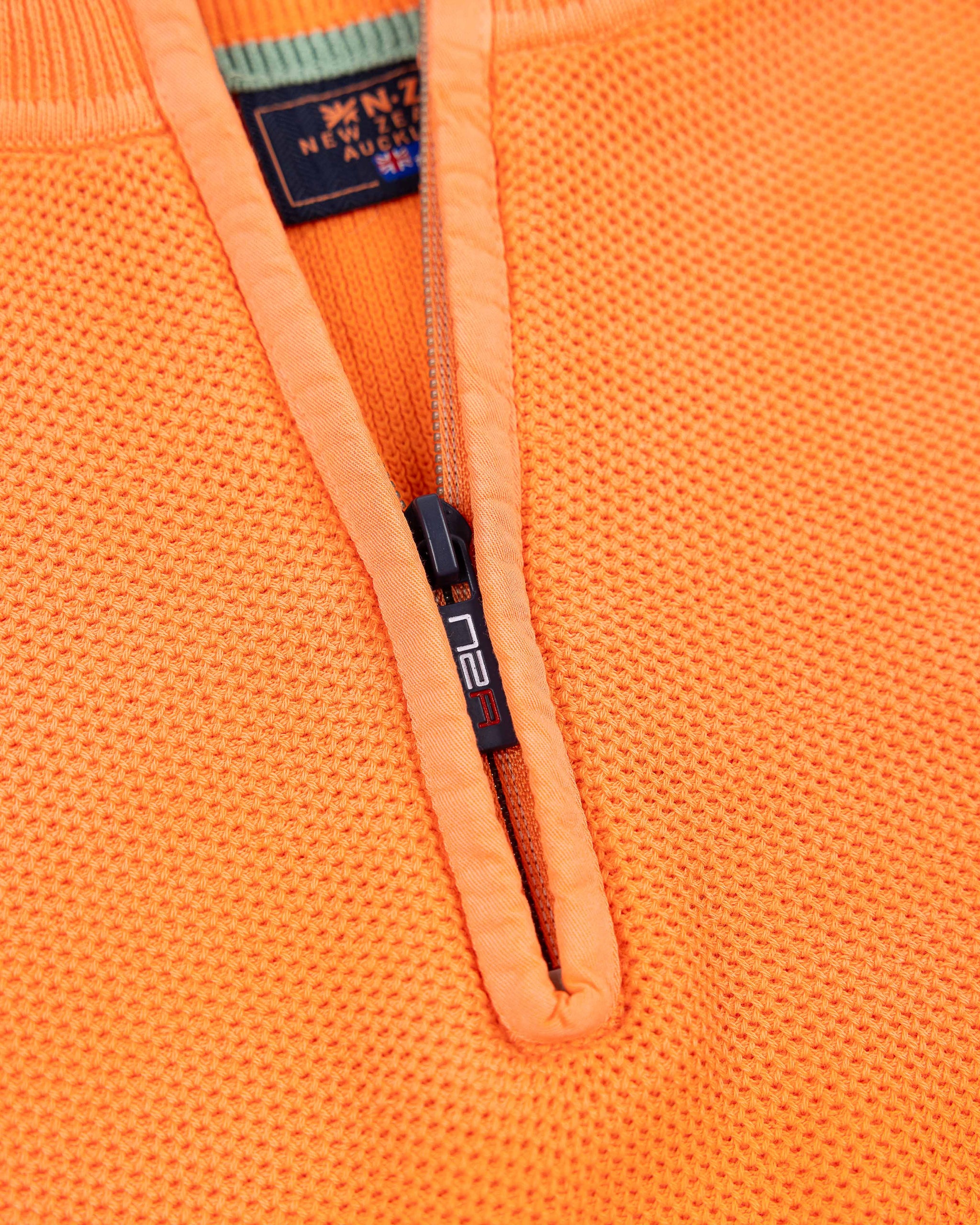 Orange basic pullover with half zipper Orange basic pullover with half zipper