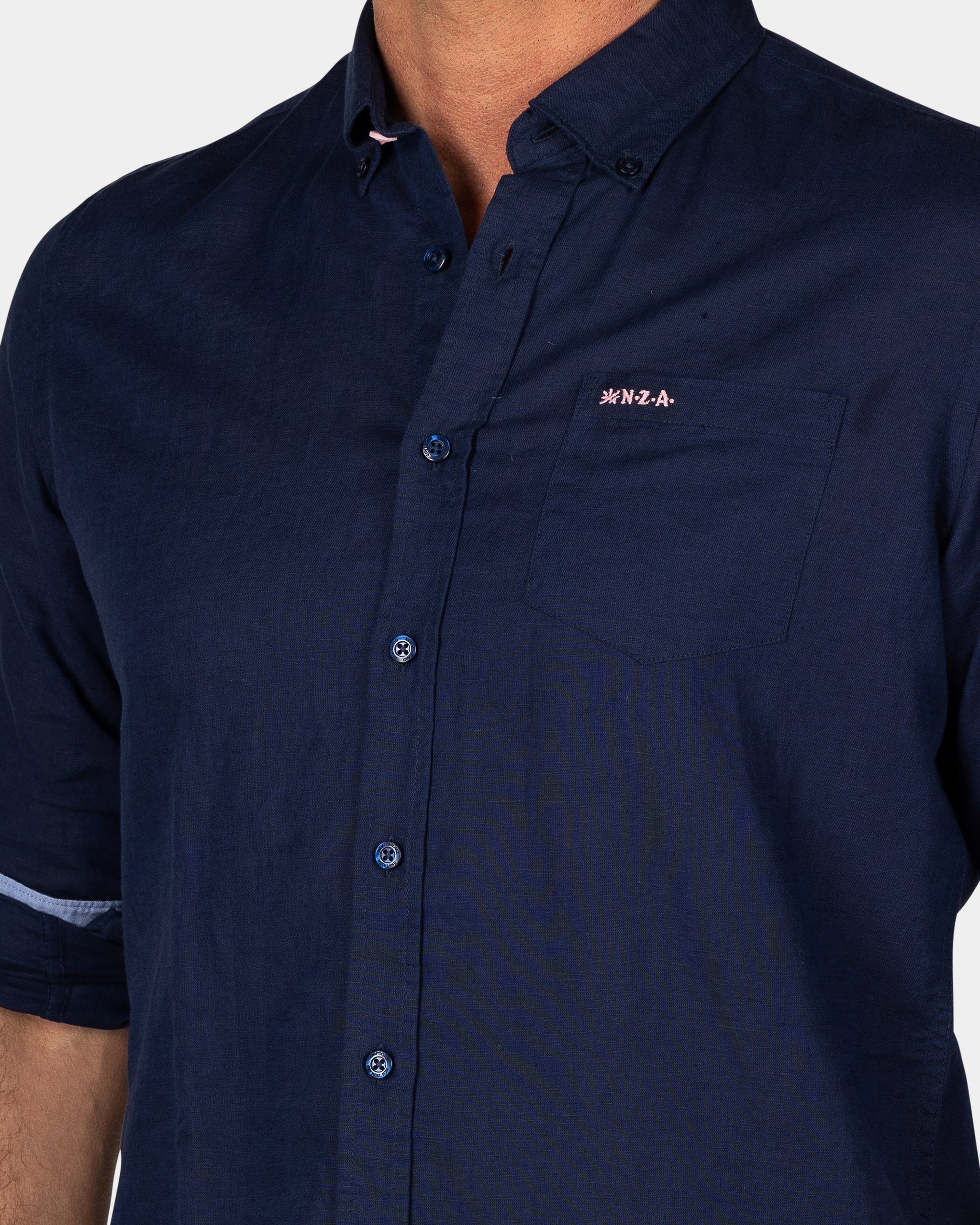 Linen Navy Long Sleeve Shirt Linen Navy Long Sleeve Shirt